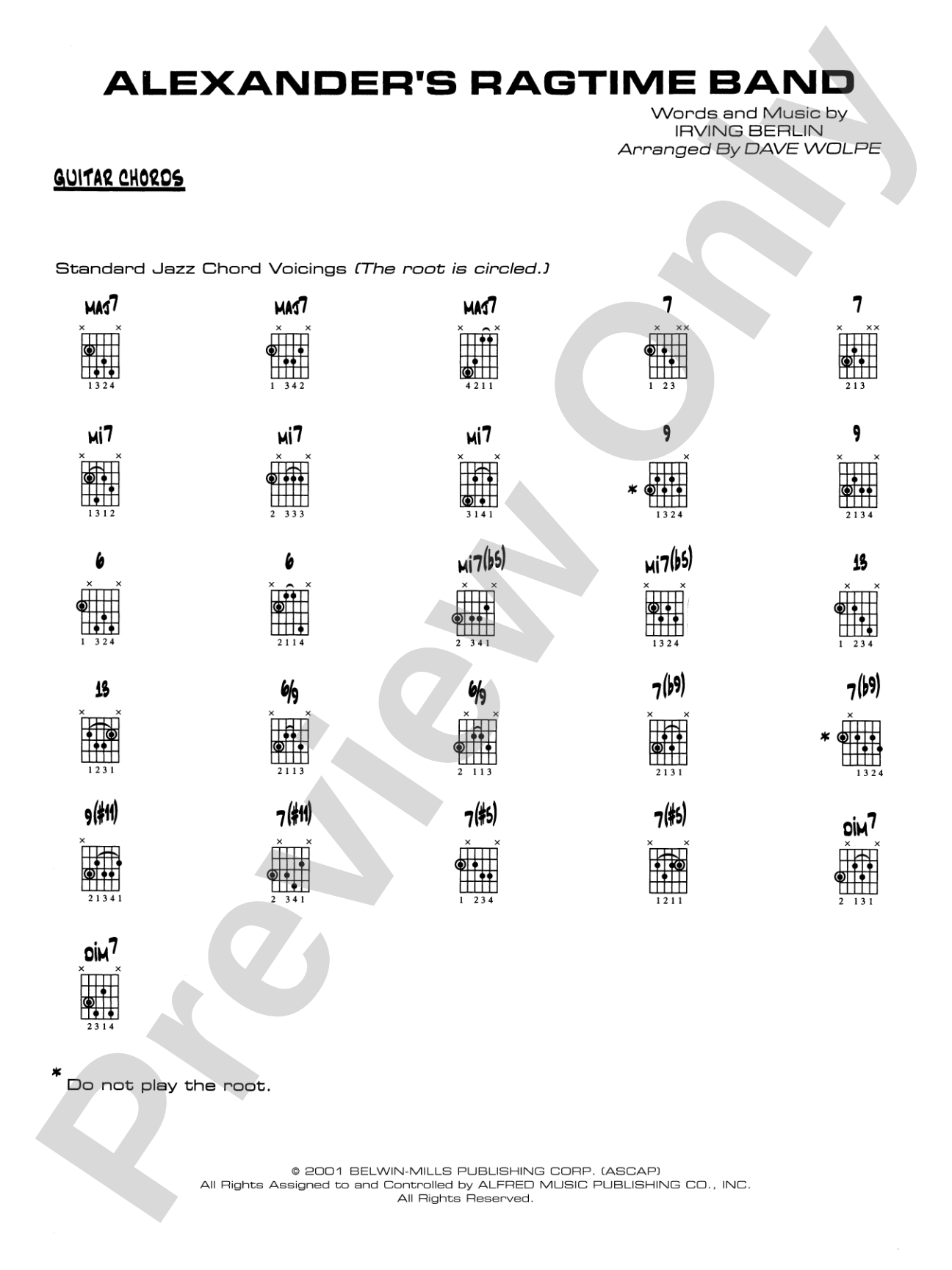 Alexander's Ragtime Band: Guitar Chords
