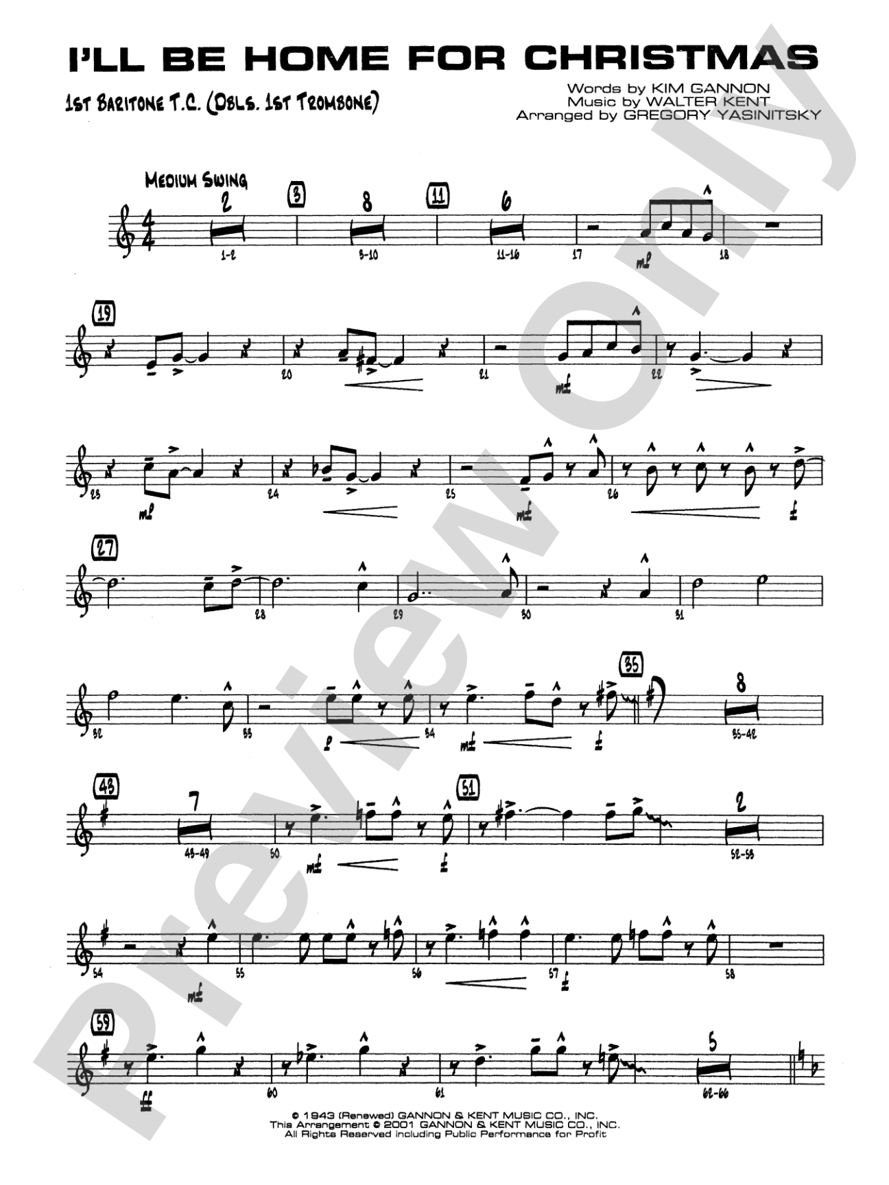 I'll Be Home for Christmas: Baritone T.C.