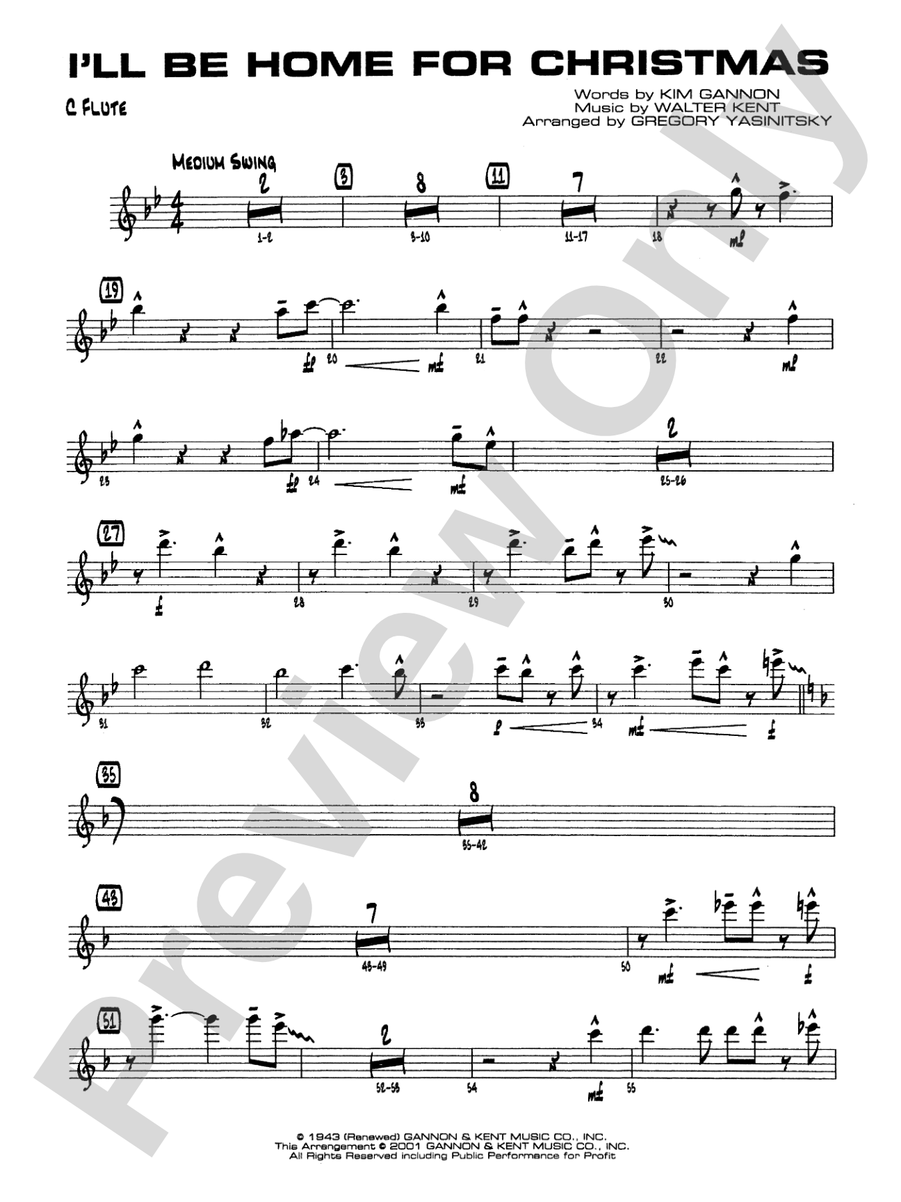 I'll Be Home for Christmas: Flute