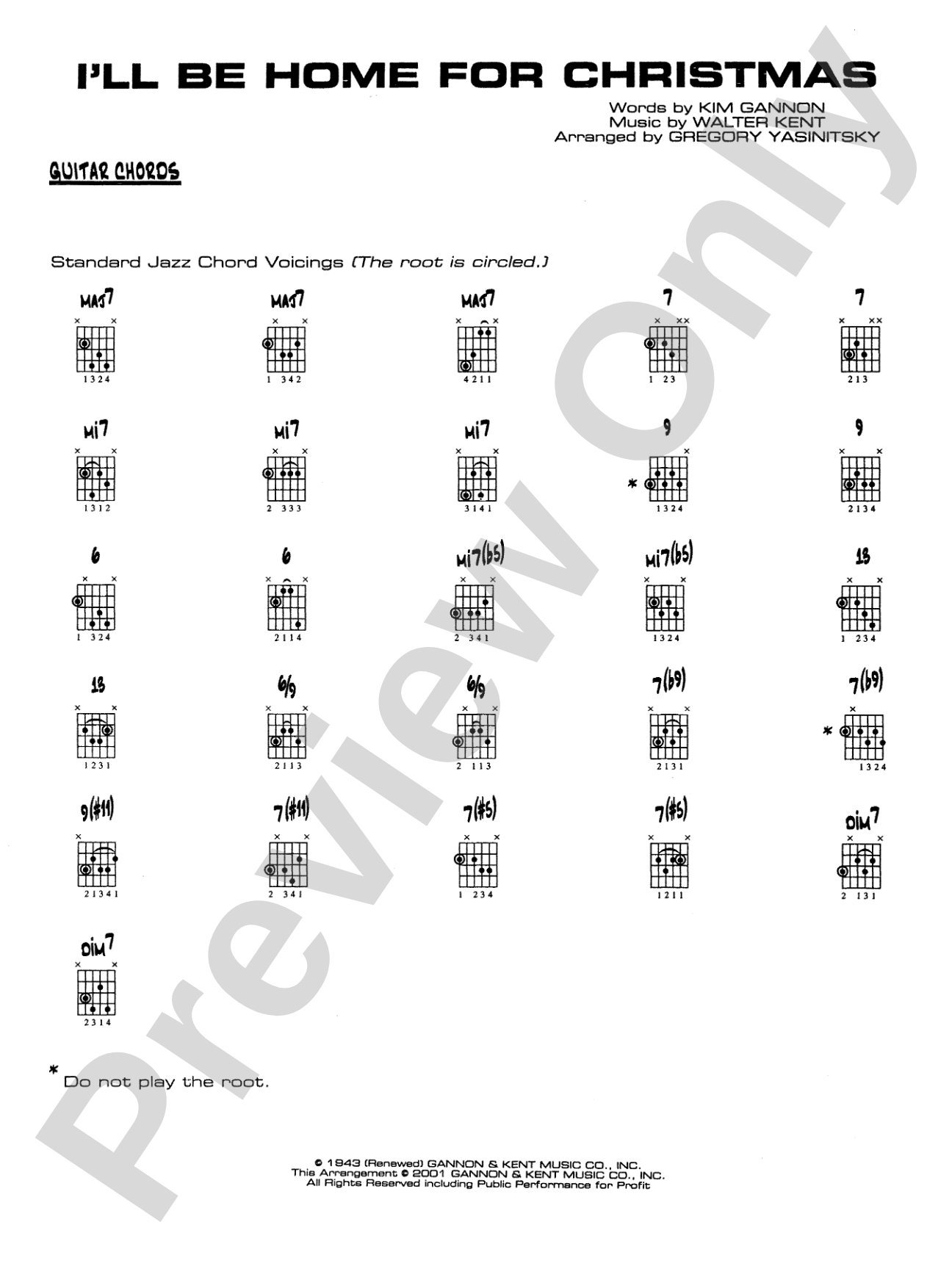 I'll Be Home for Christmas: Guitar Chords