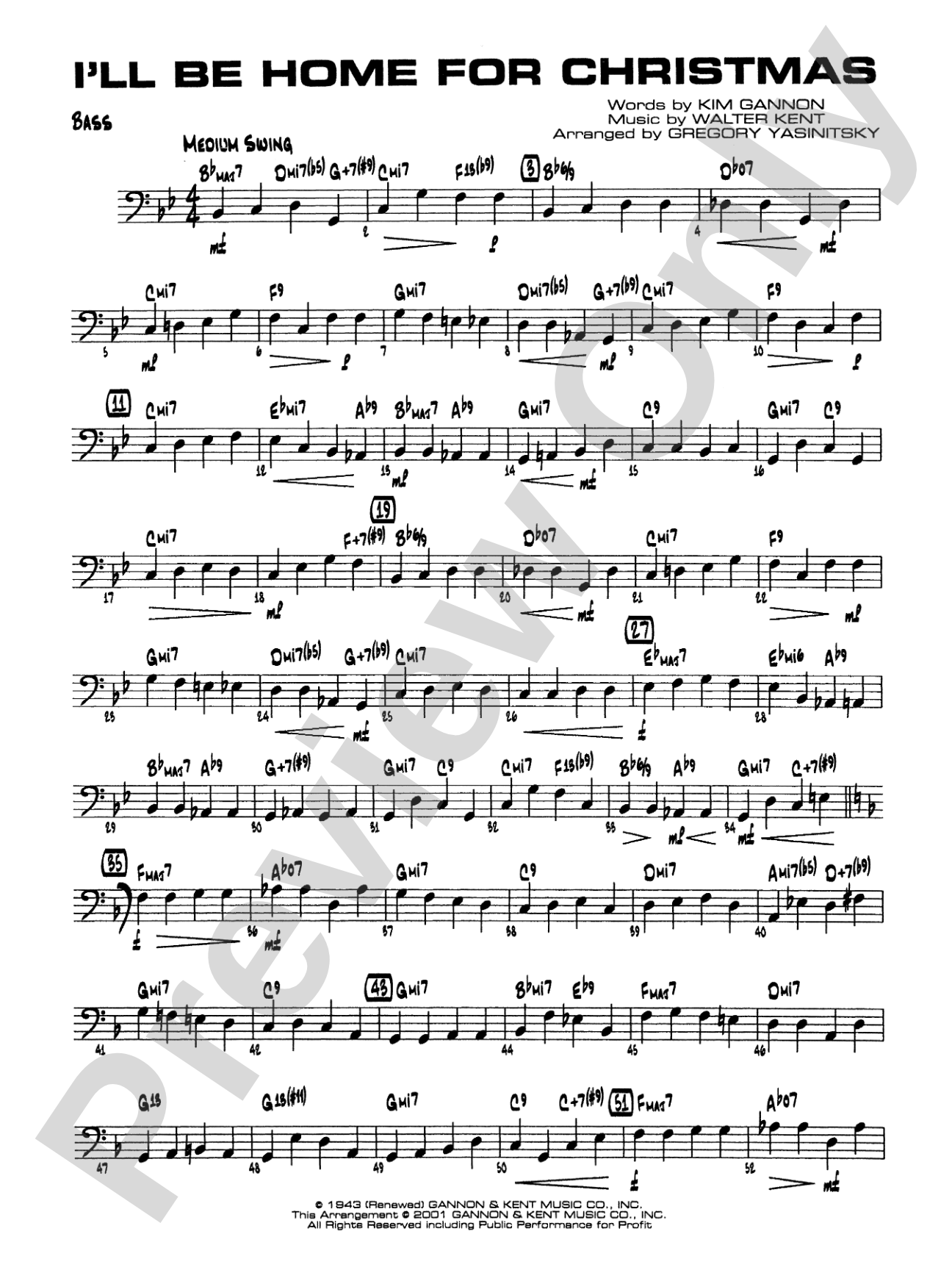 I'll Be Home for Christmas: String Bass