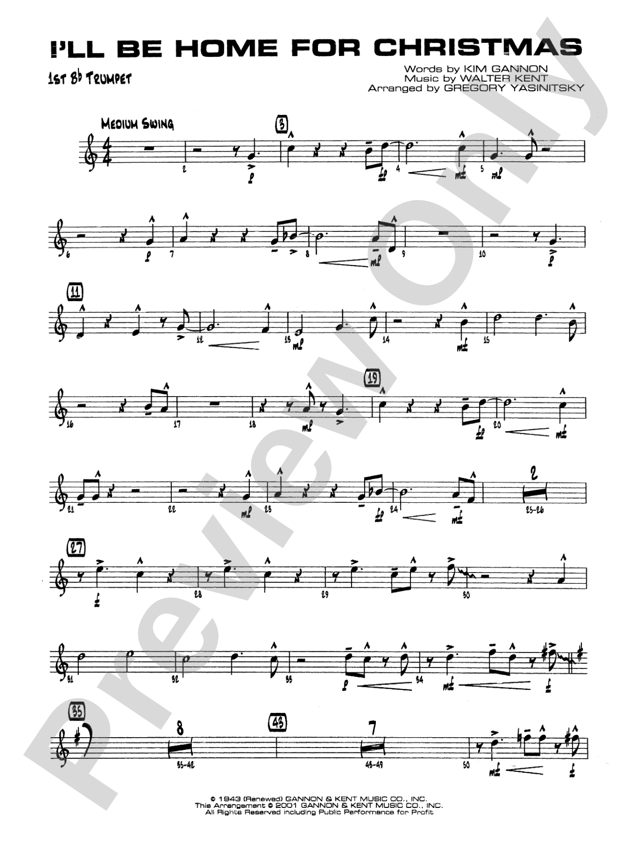 I'll Be Home for Christmas: 1st B-flat Trumpet