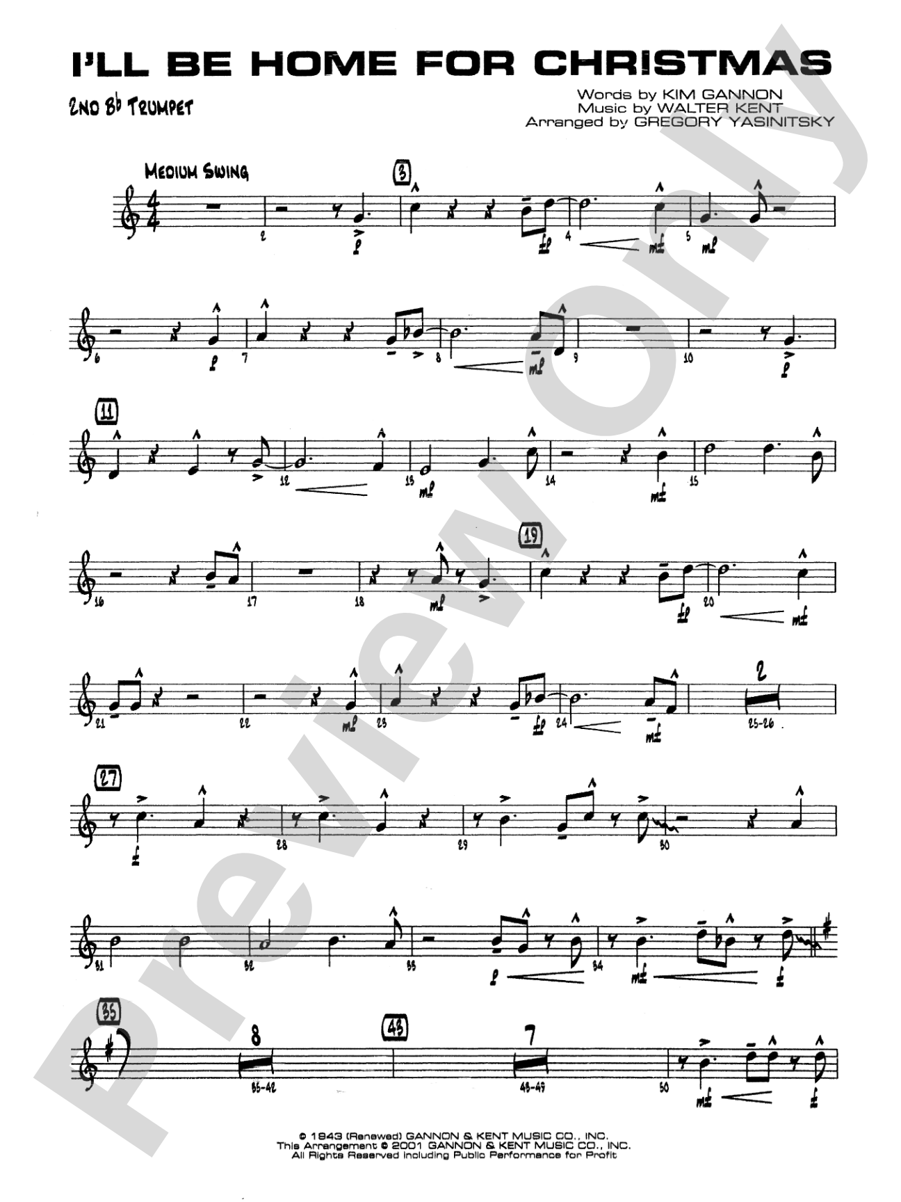 I'll Be Home for Christmas: 2nd B-flat Trumpet