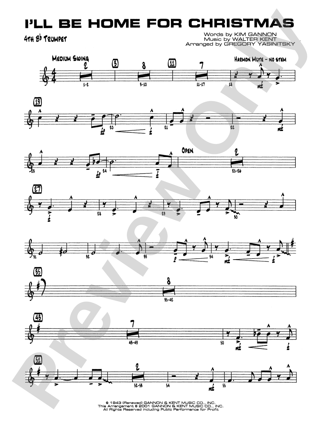 I'll Be Home for Christmas: 4th B-flat Trumpet
