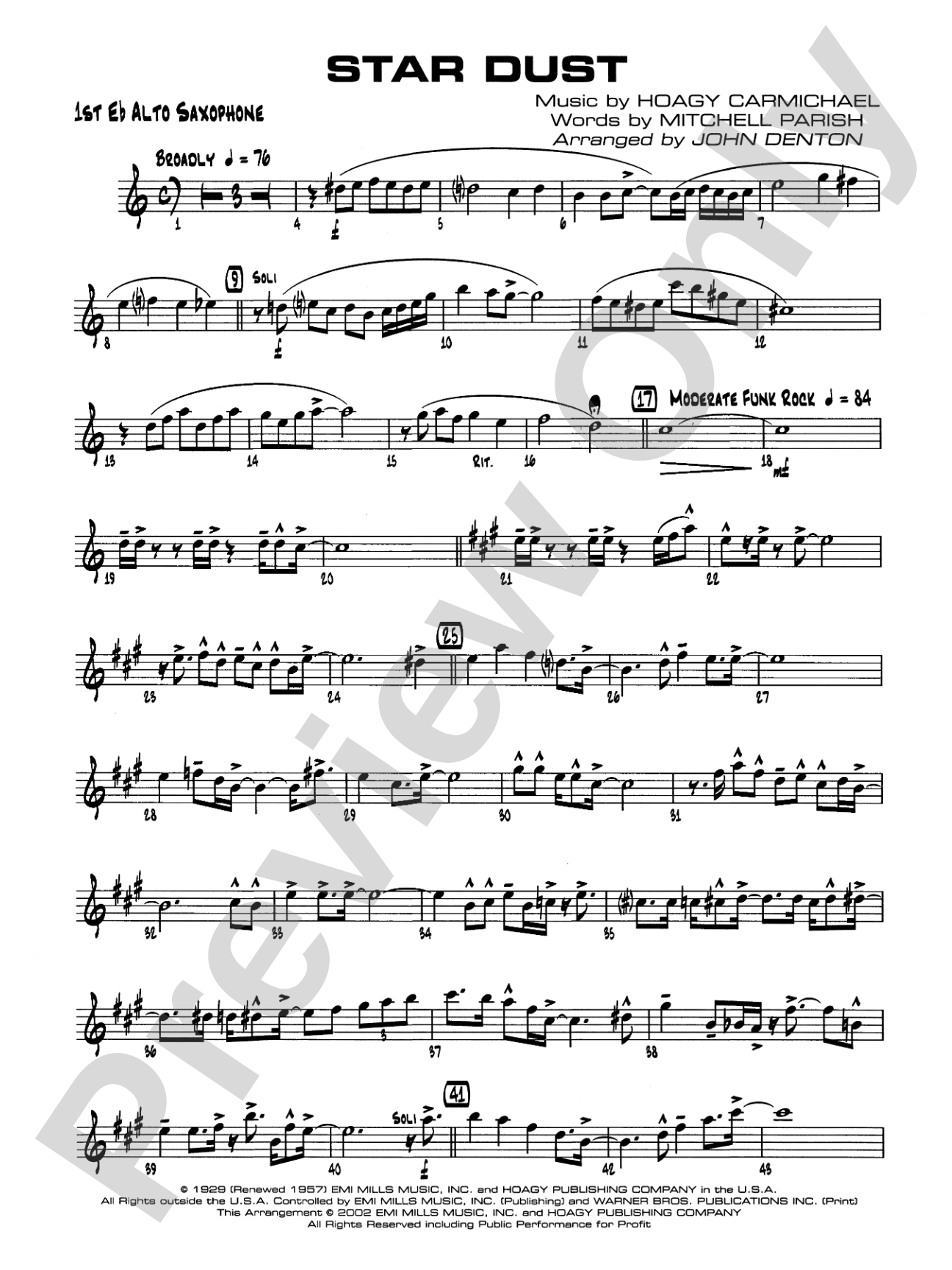 Star Dust: E-flat Alto Saxophone