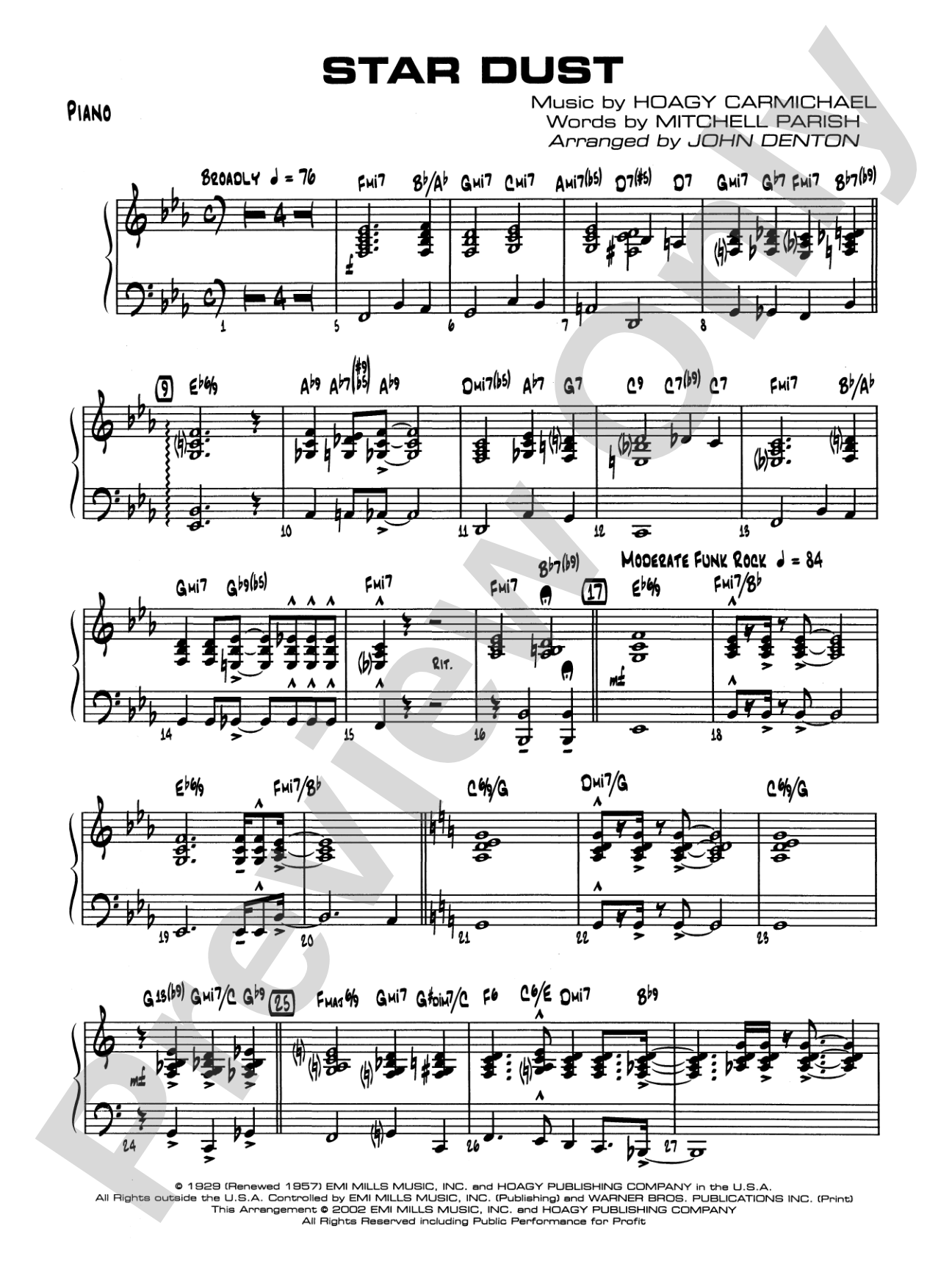 Star Dust: Piano Accompaniment
