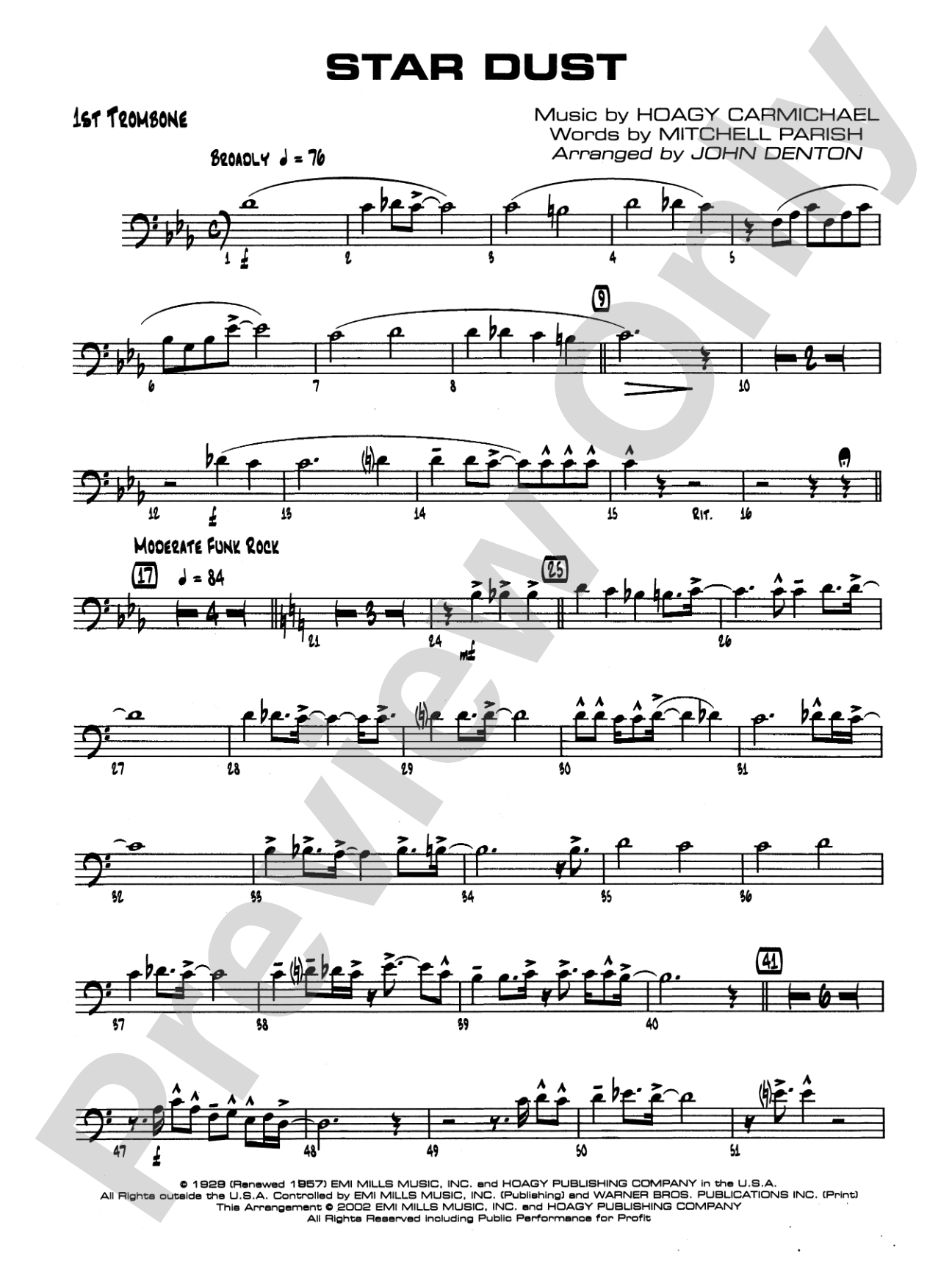 Star Dust: 1st Trombone