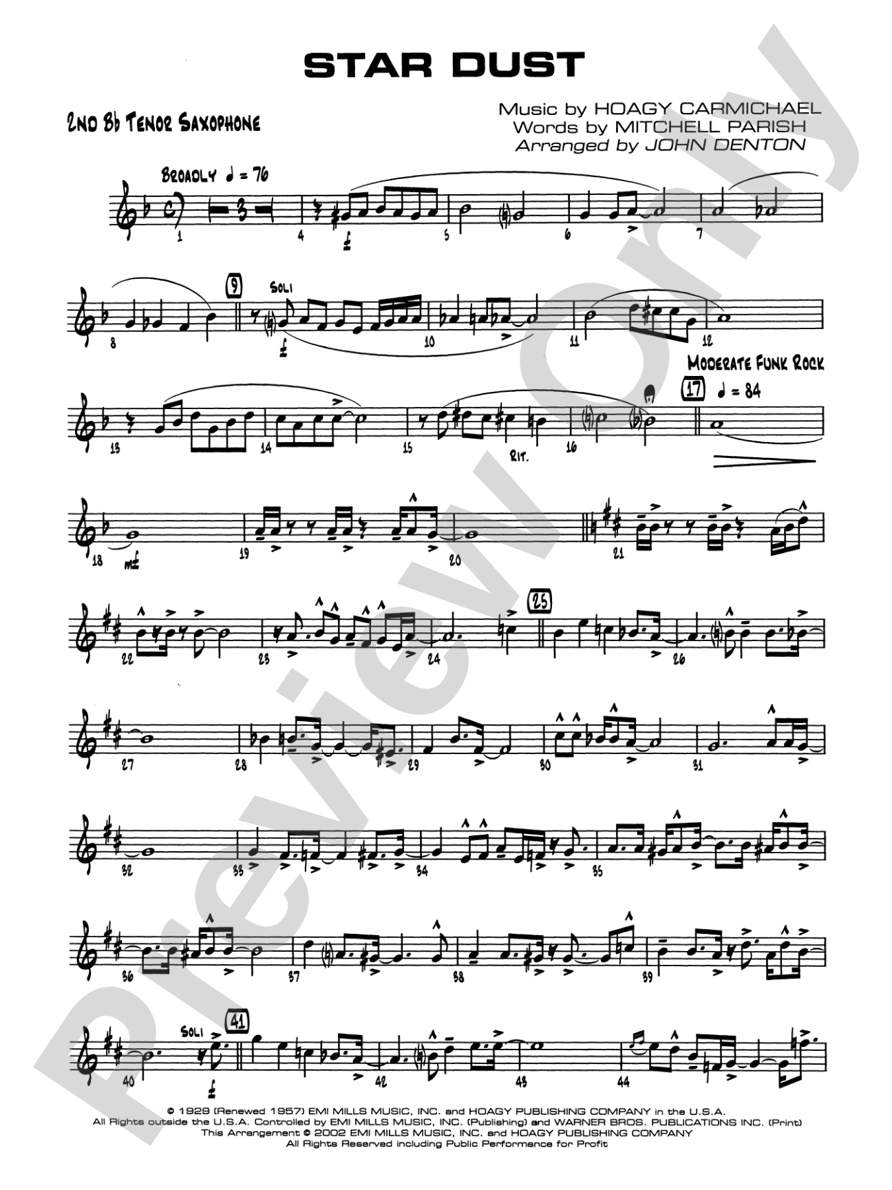 Star Dust: 2nd B-flat Tenor Saxophone