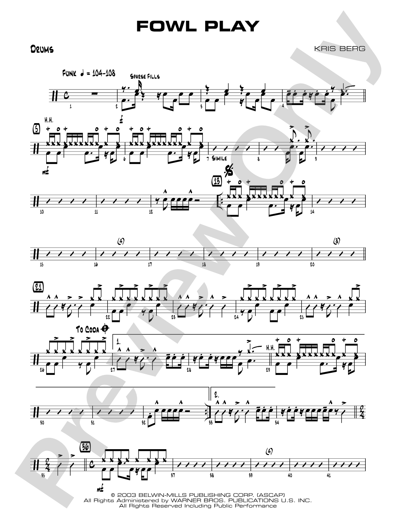 Fowl Play: Drums