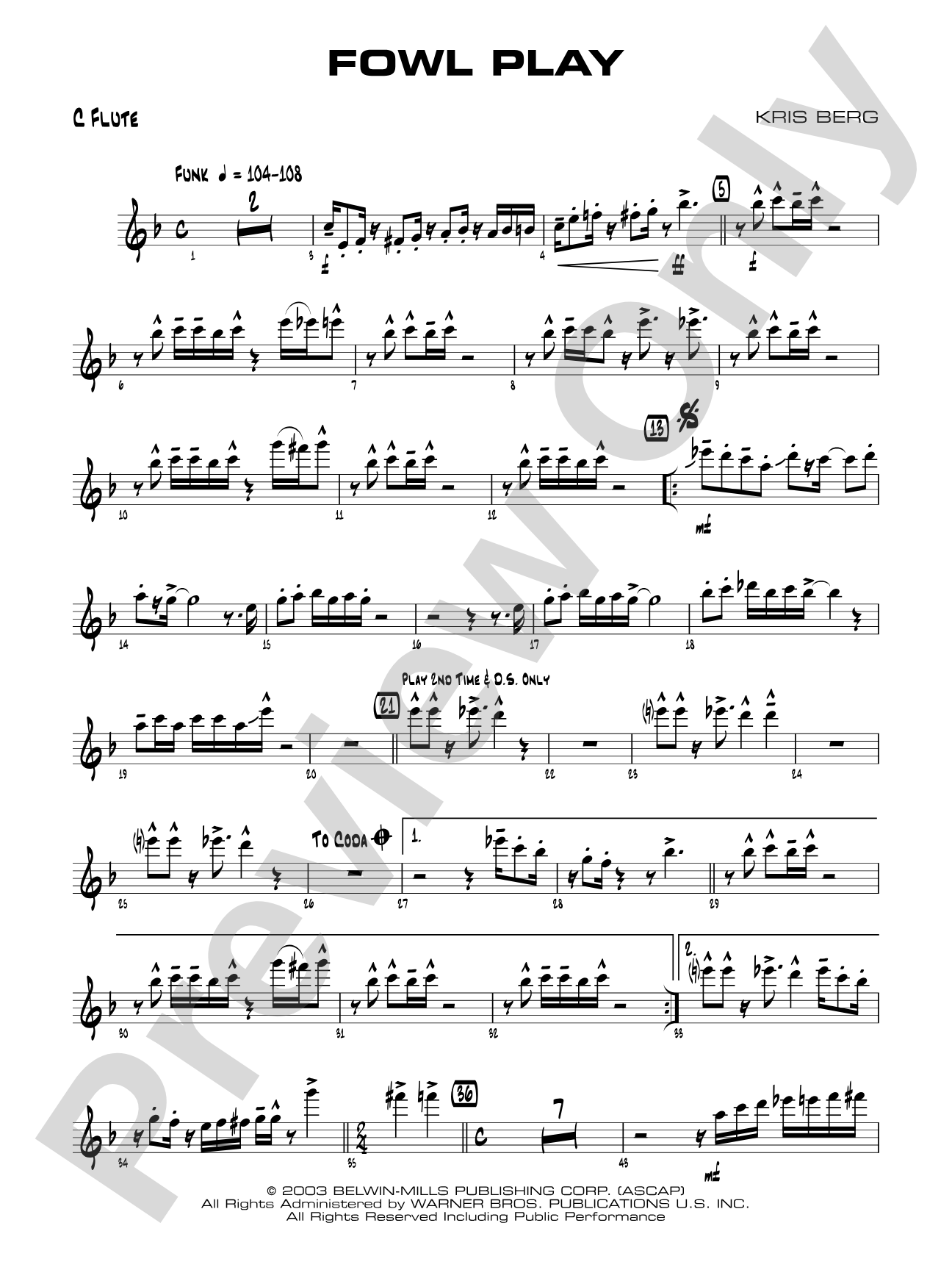 Fowl Play: Flute