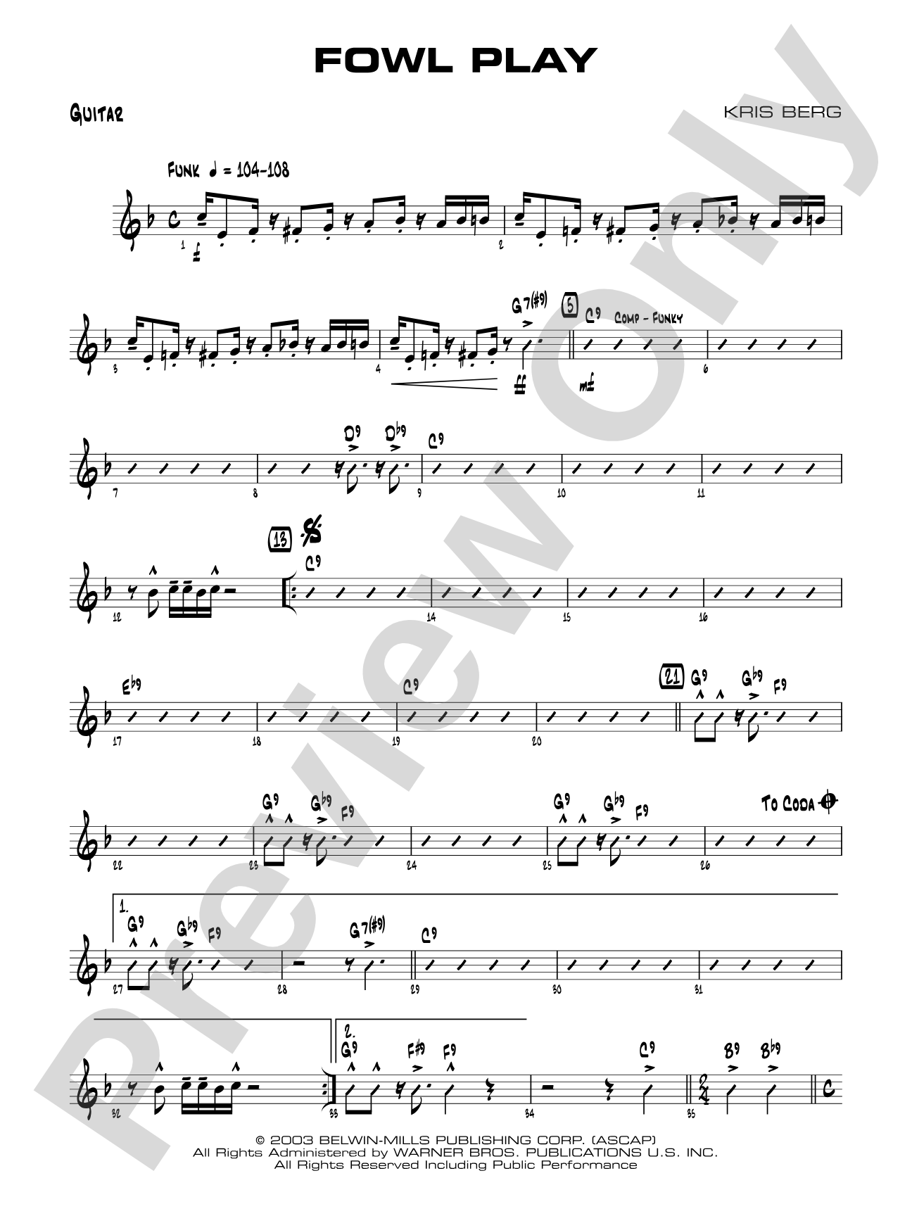 Fowl Play: Guitar