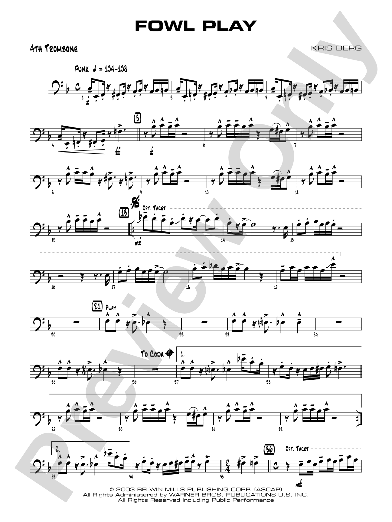 Fowl Play: 4th Trombone