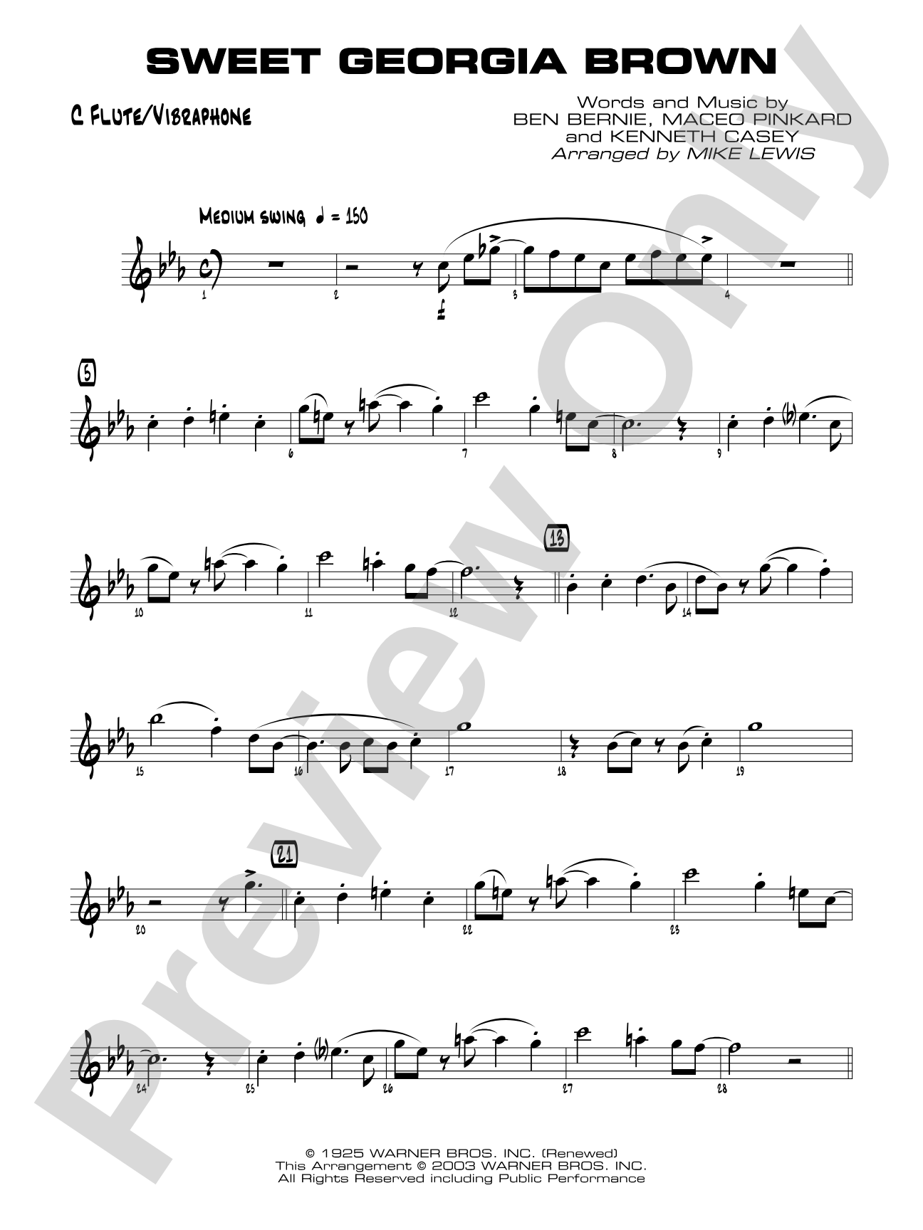 Sweet Georgia Brown: Flute