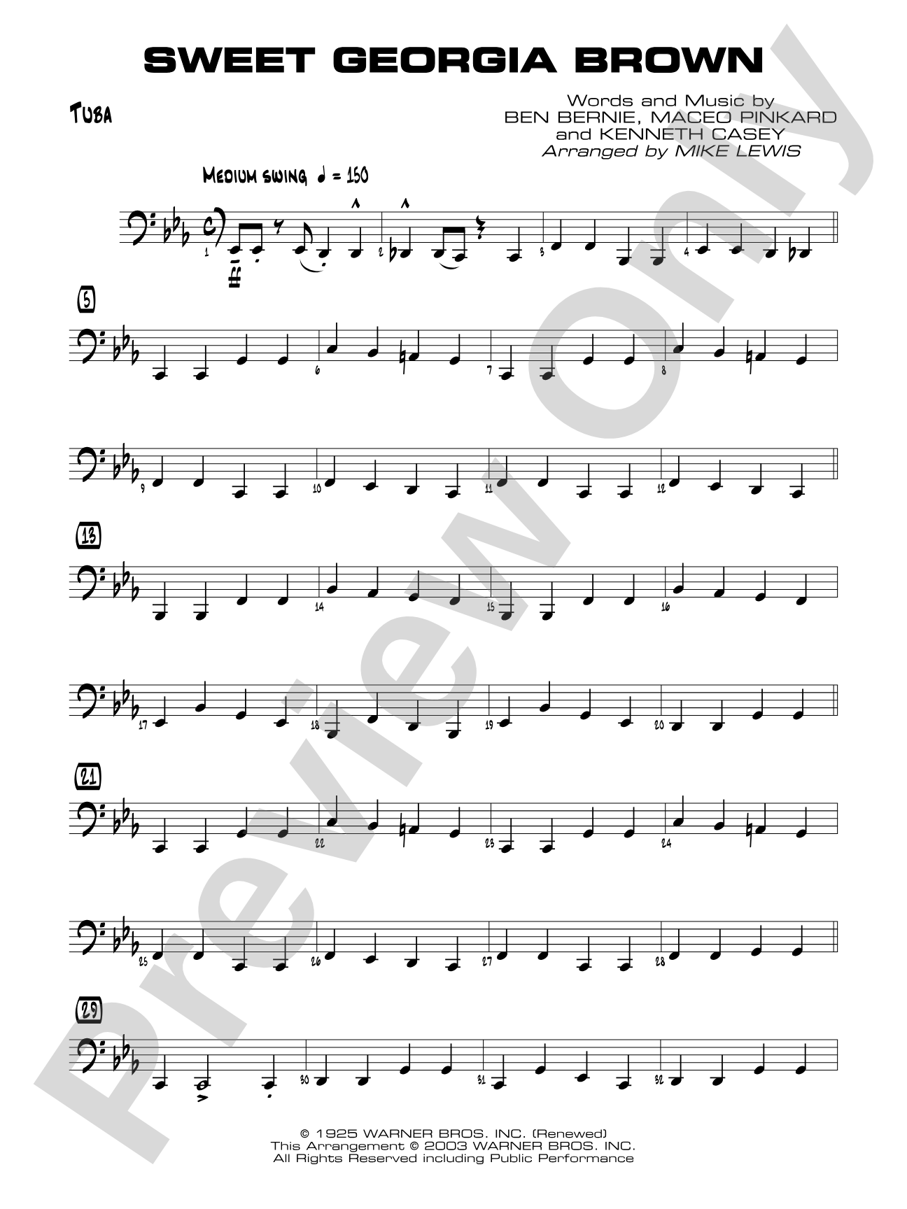 Sweet Georgia Brown: Tuba