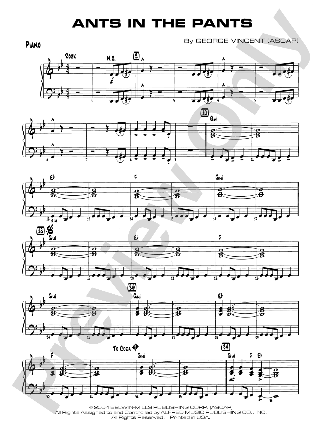 Ants in the Pants: Piano Accompaniment