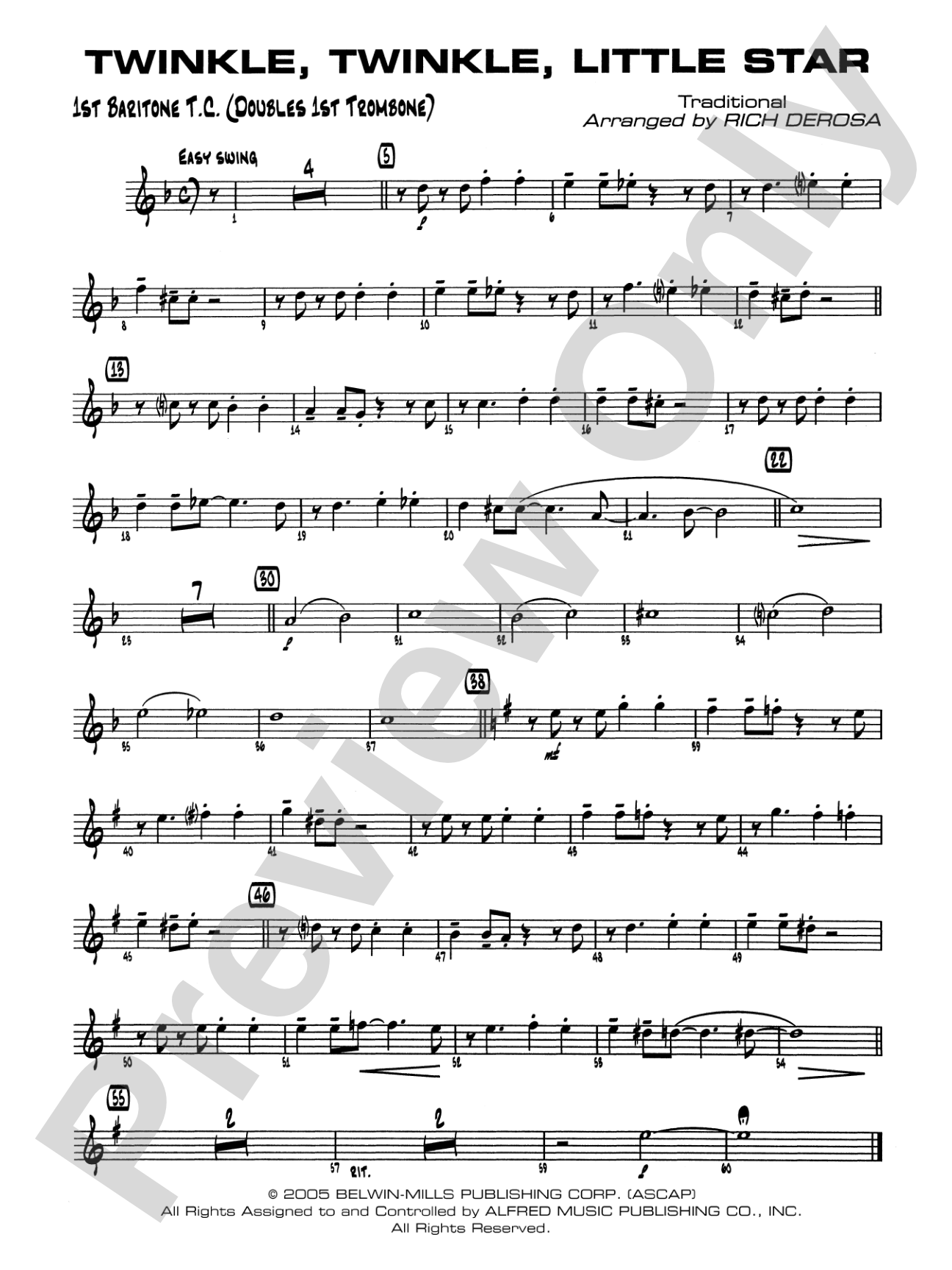 Twinkle, Twinkle Little Star: Baritone T.C.