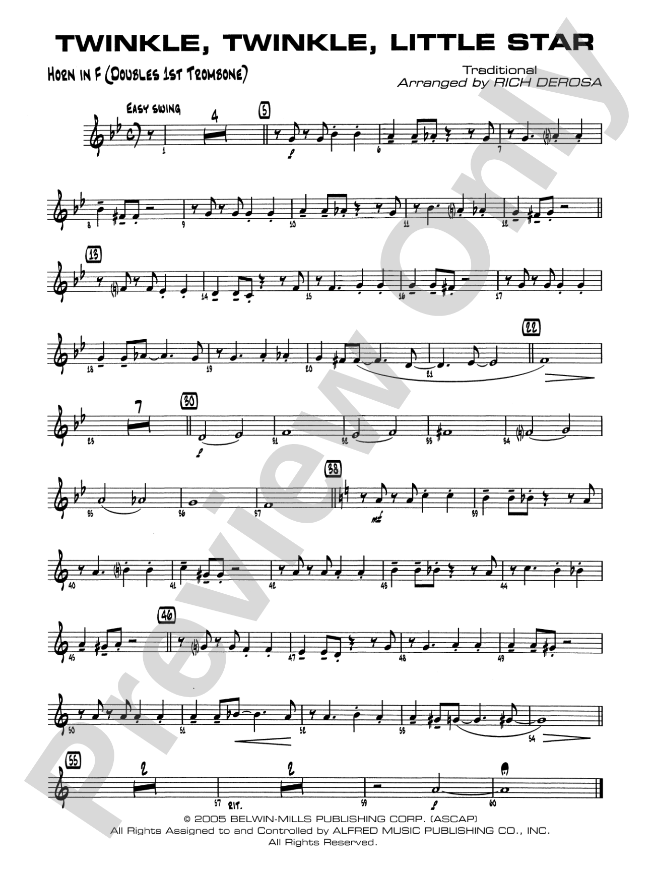 Twinkle, Twinkle Little Star: 1st F Horn