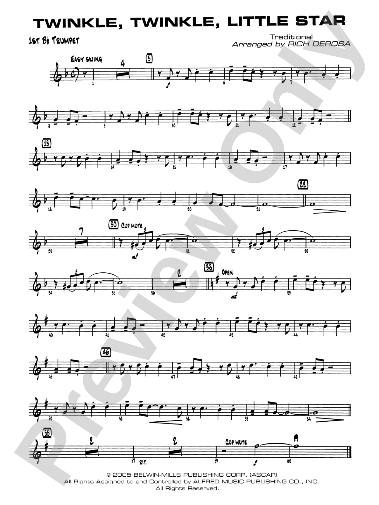 Twinkle, Twinkle Little Star: 1st B-flat Trumpet