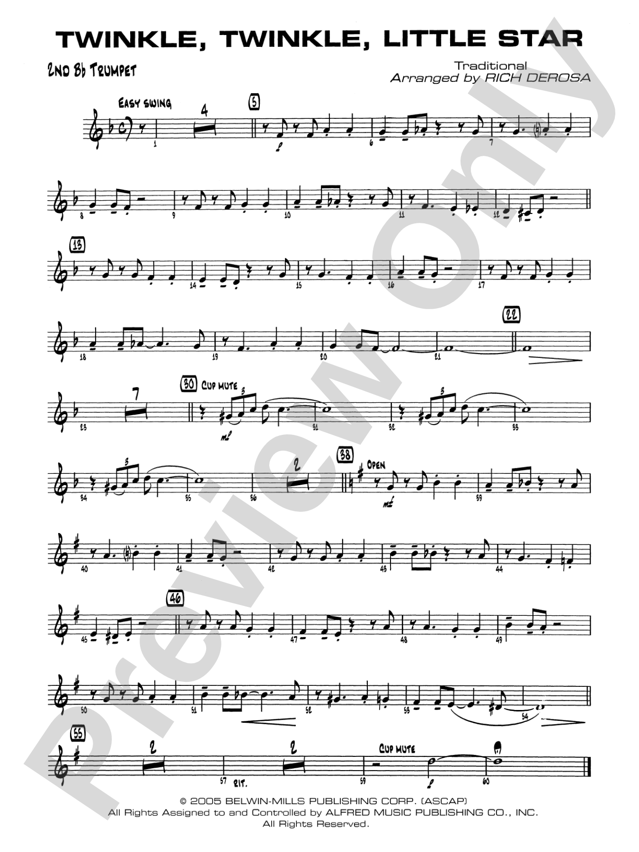 Twinkle, Twinkle Little Star: 2nd B-flat Trumpet