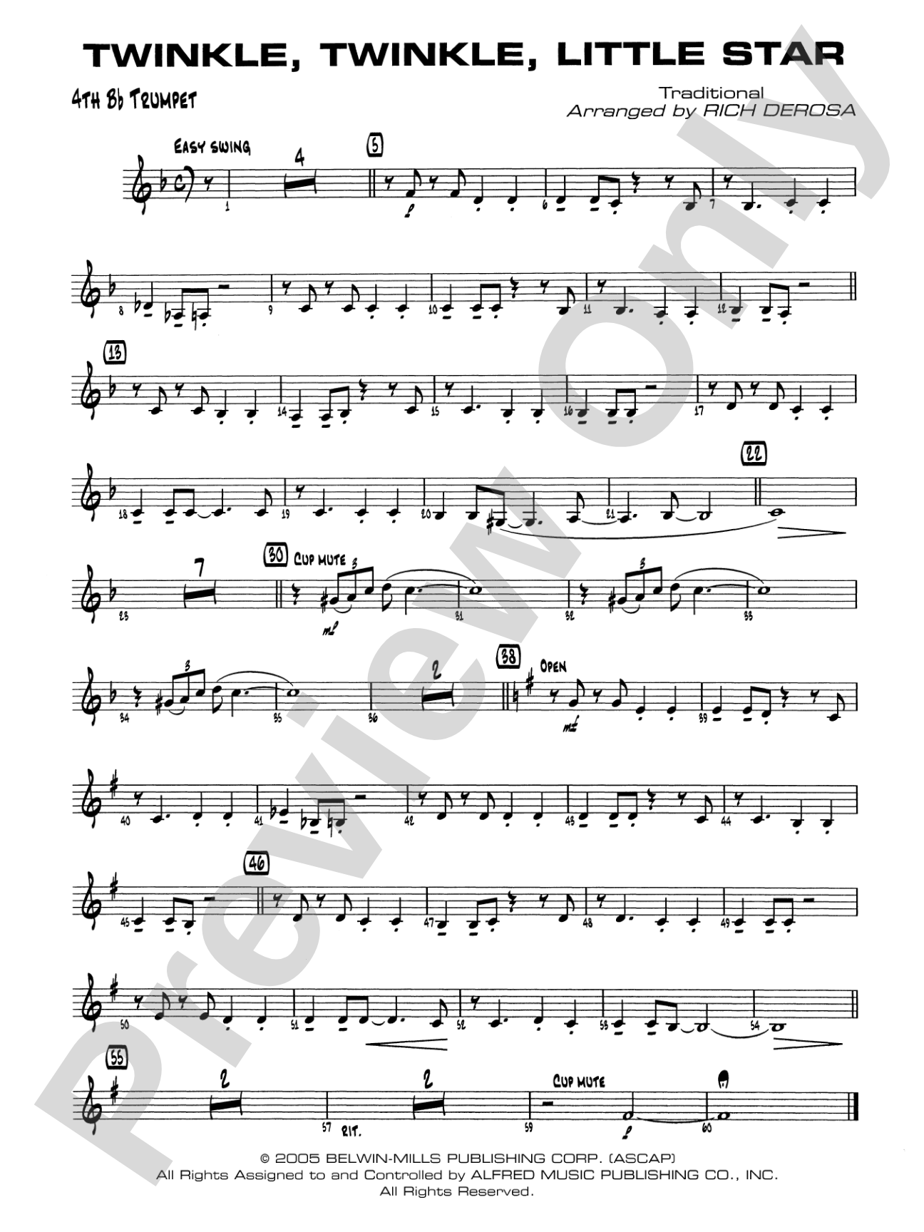 Twinkle, Twinkle Little Star: 4th B-flat Trumpet