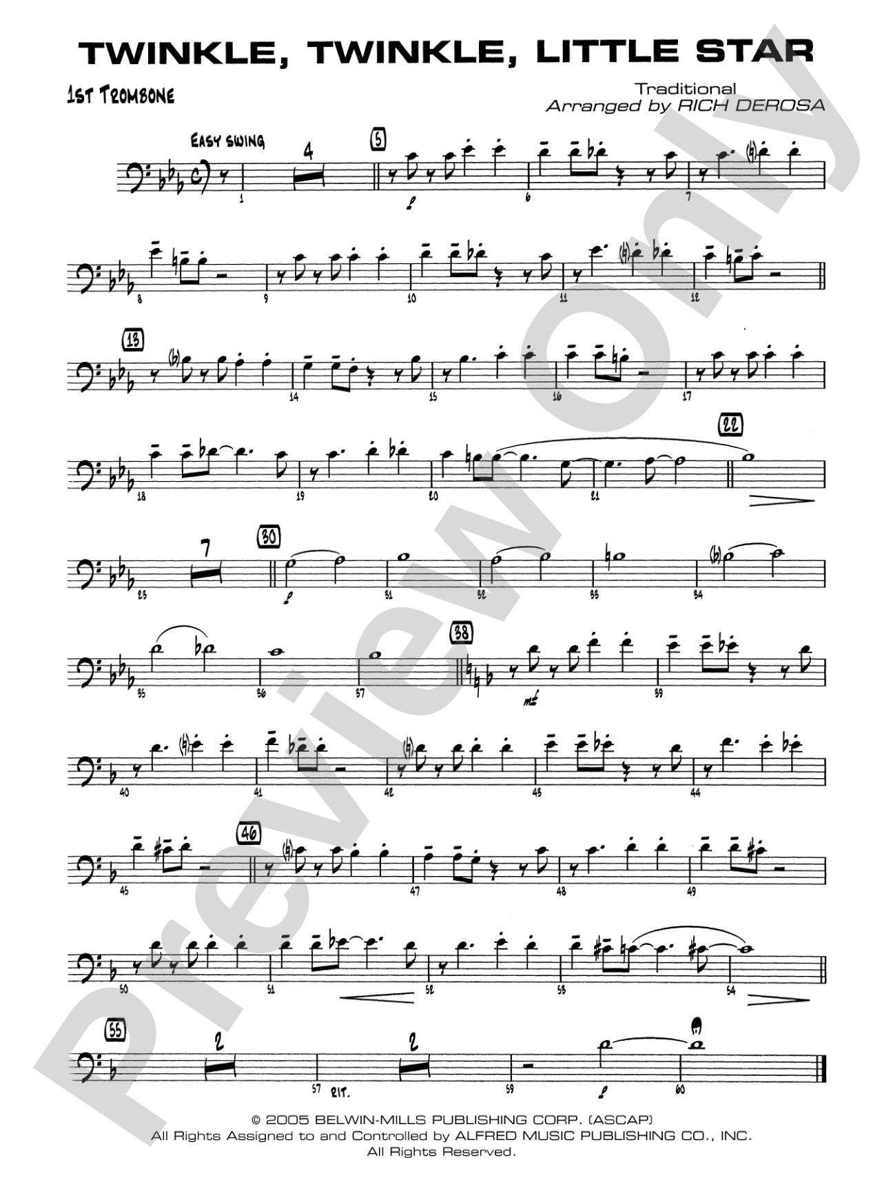 Twinkle, Twinkle Little Star: 1st Trombone
