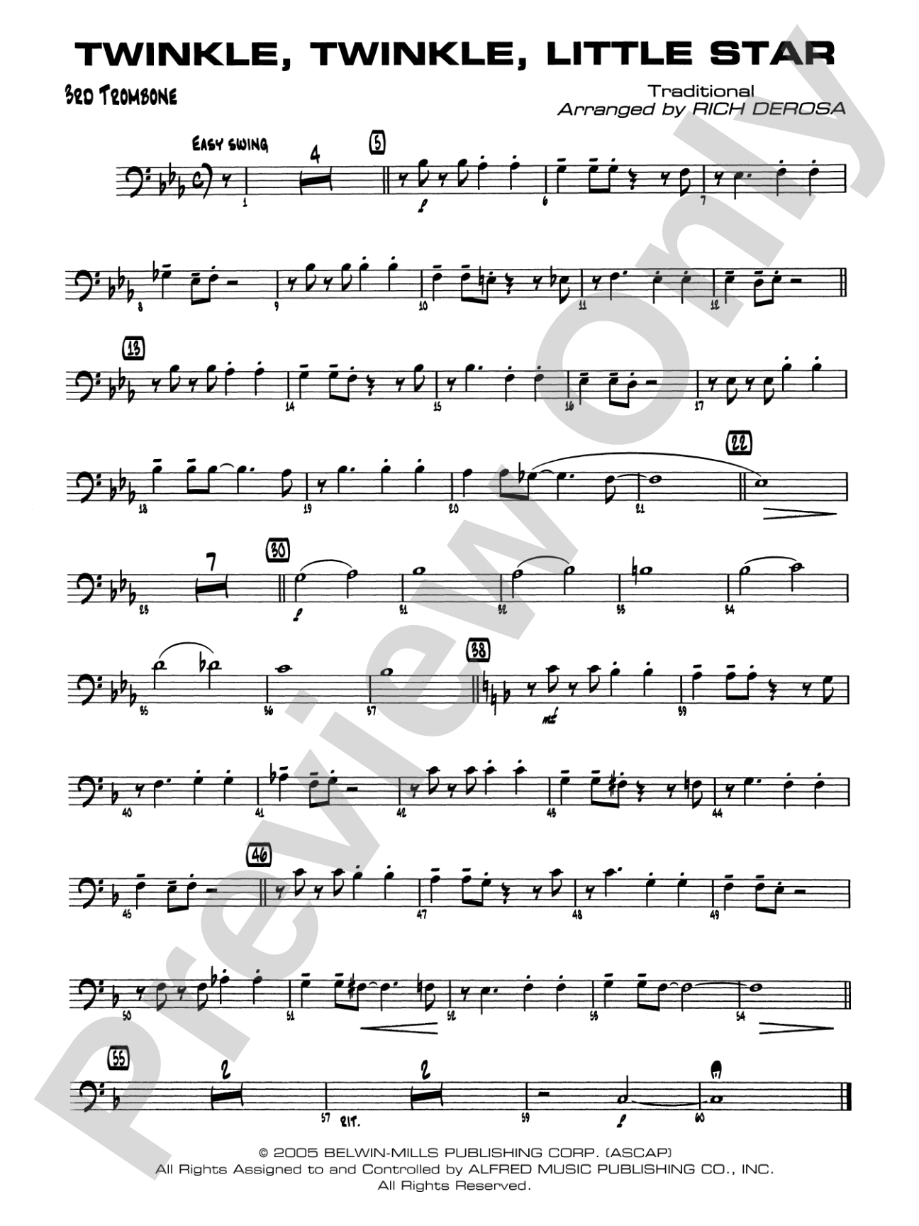 Twinkle, Twinkle Little Star: 3rd Trombone