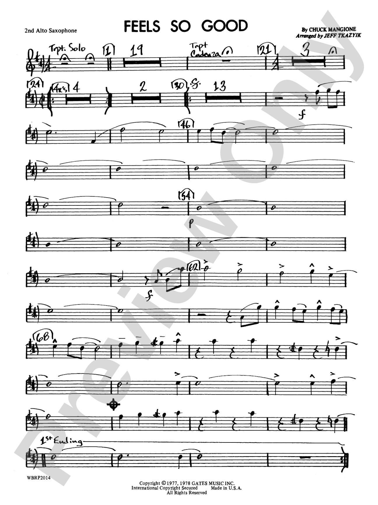 Feels So Good: 2nd E-flat Alto Saxophone