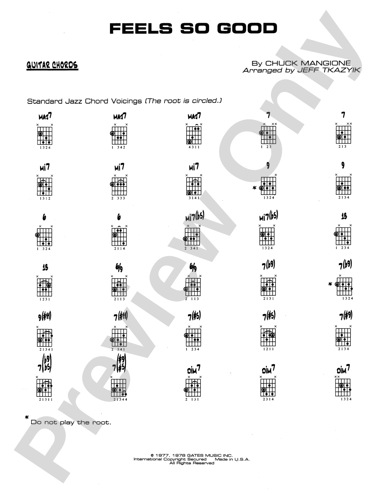 Feels So Good: Guitar Chords