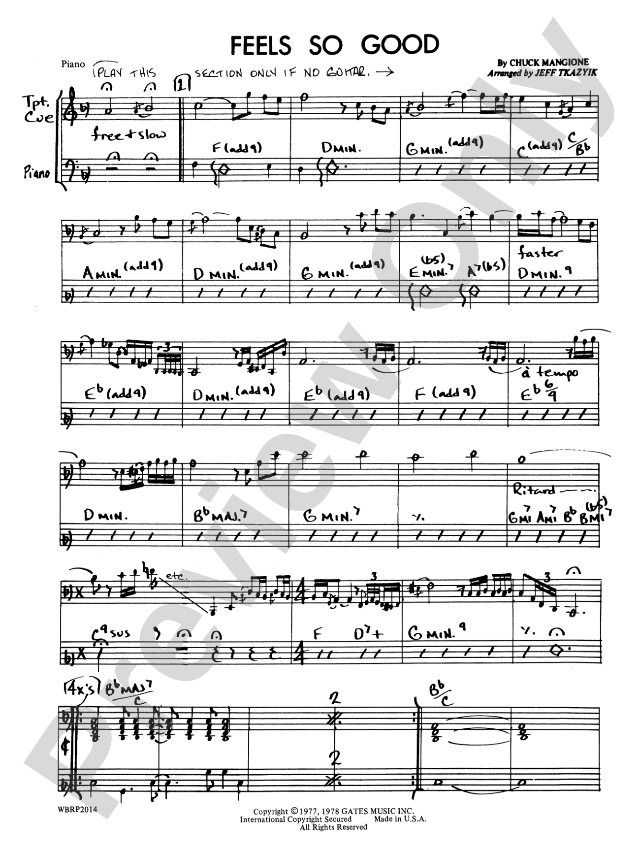 Feels So Good: Piano Accompaniment