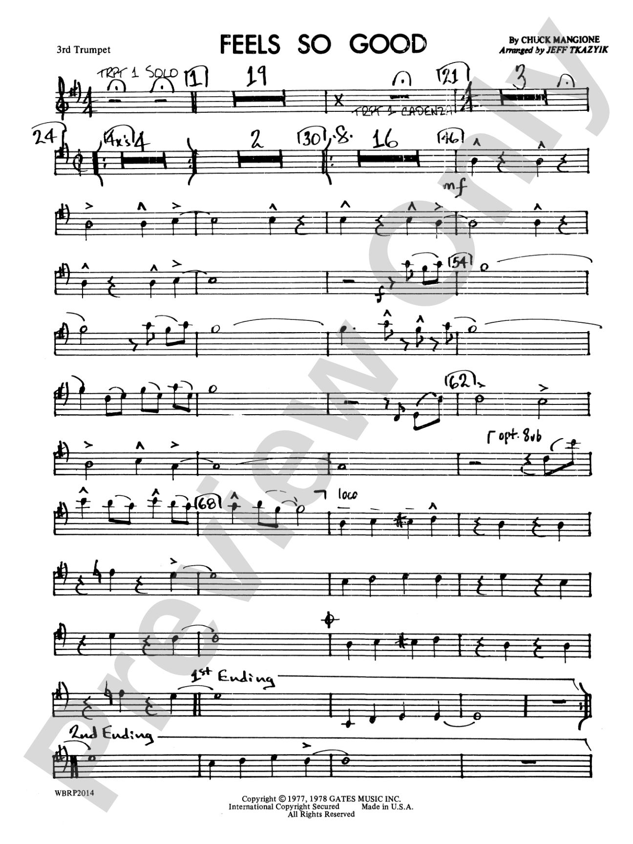 Feels So Good: 3rd B-flat Trumpet