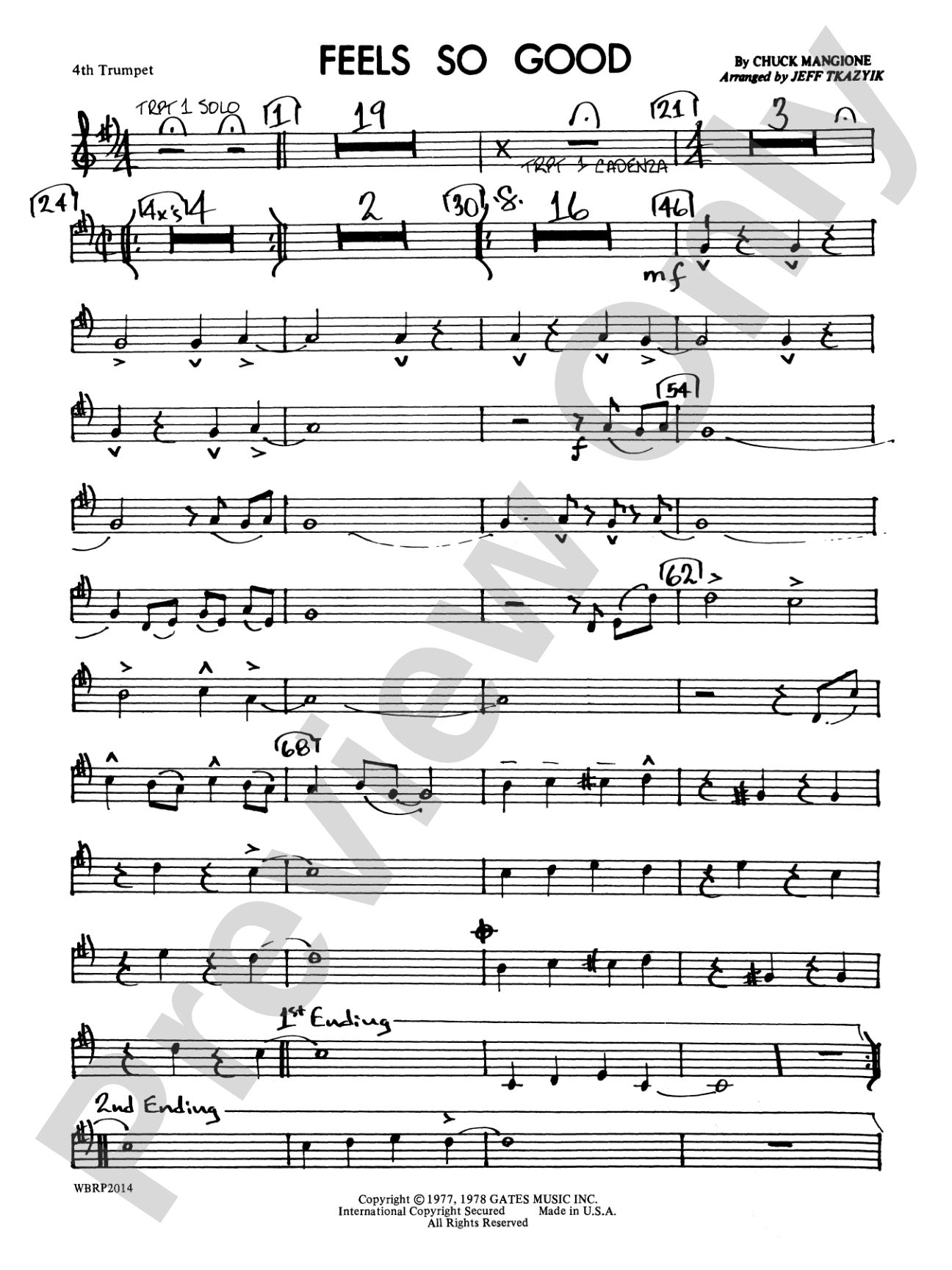 Feels So Good: 4th B-flat Trumpet
