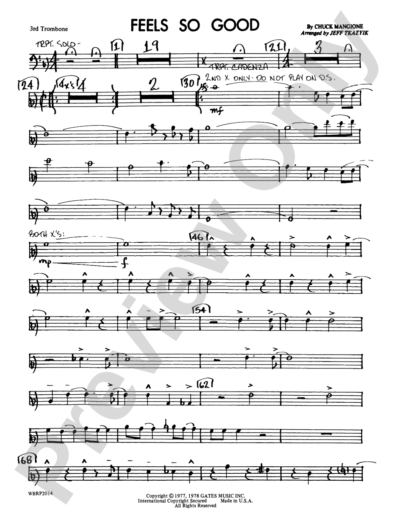 Feels So Good: 3rd Trombone