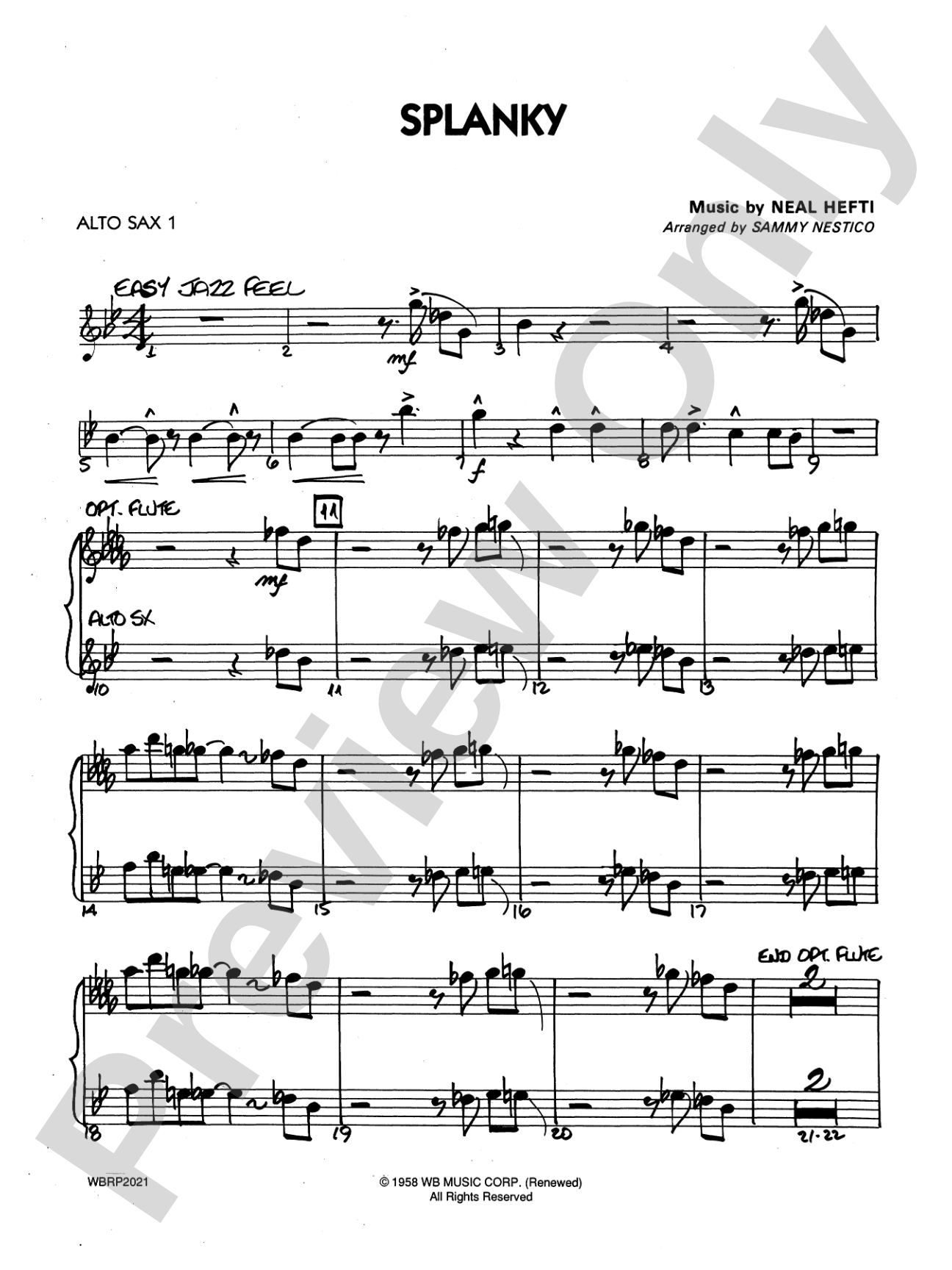 Splanky: E-flat Alto Saxophone