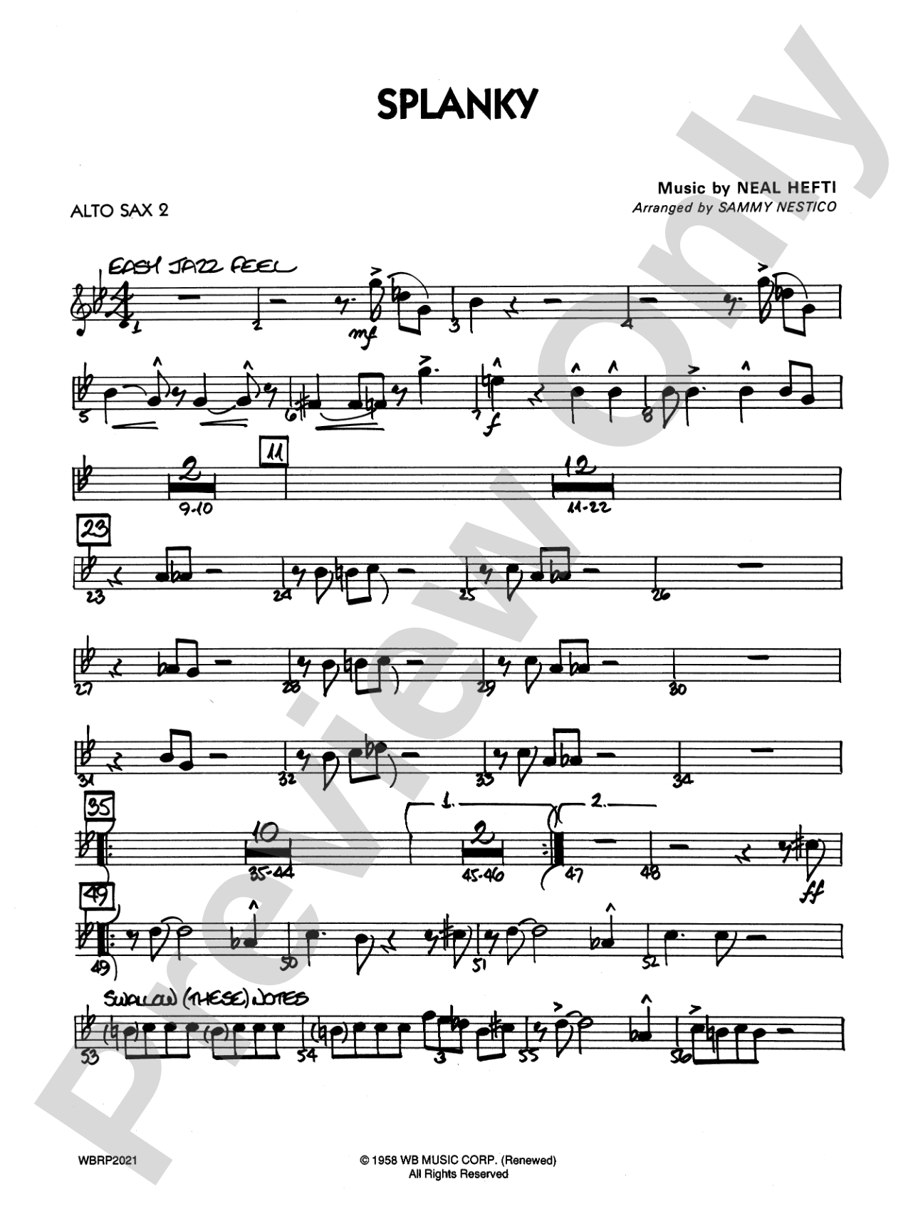 Splanky: 2nd E-flat Alto Saxophone