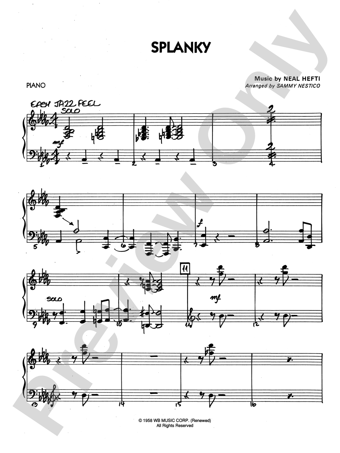 Splanky: Piano Accompaniment