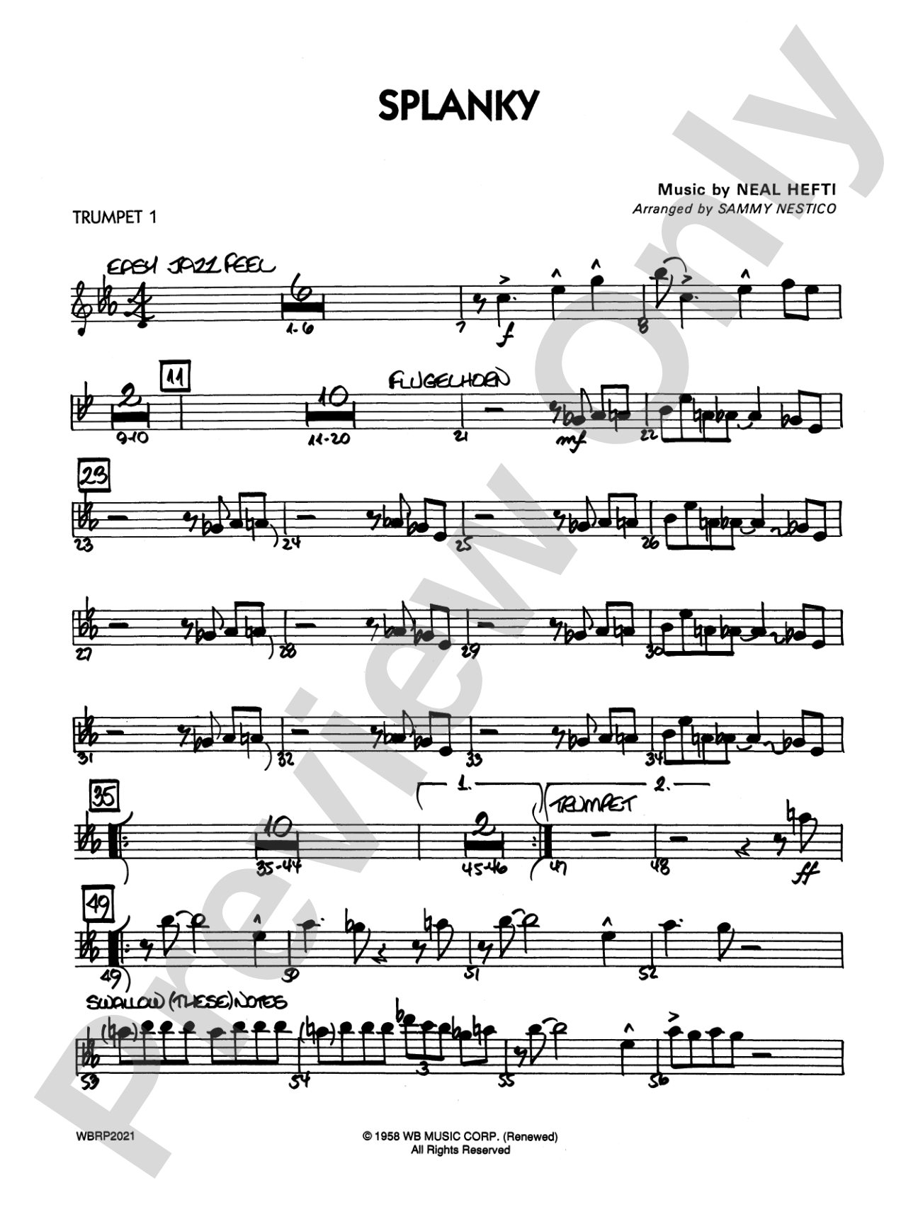 Splanky: 1st B-flat Trumpet