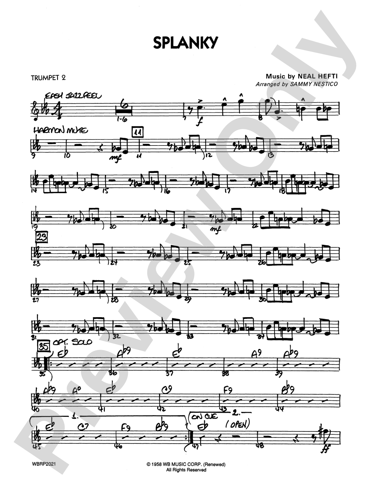 Splanky: 2nd B-flat Trumpet