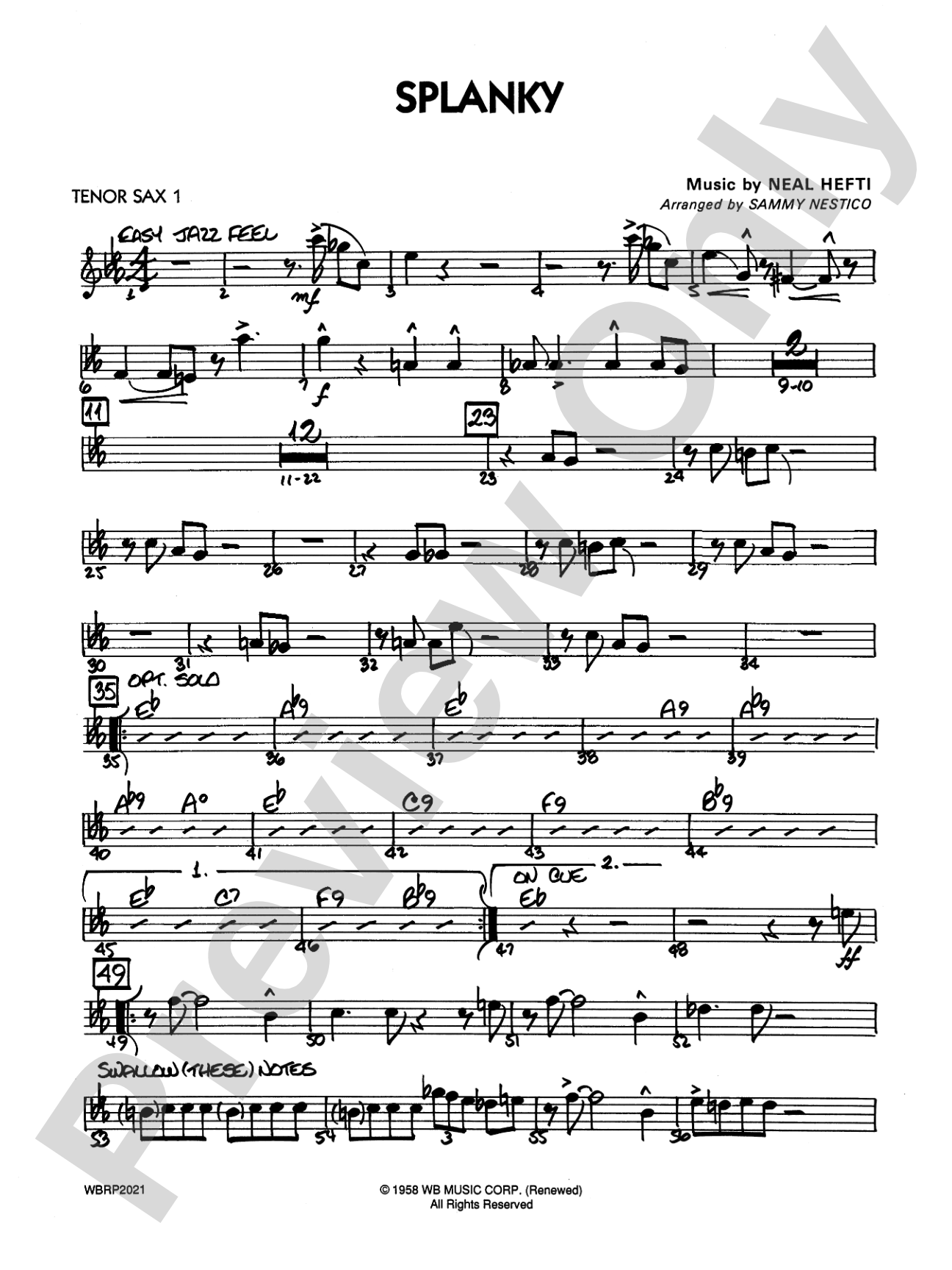Splanky: B-flat Tenor Saxophone