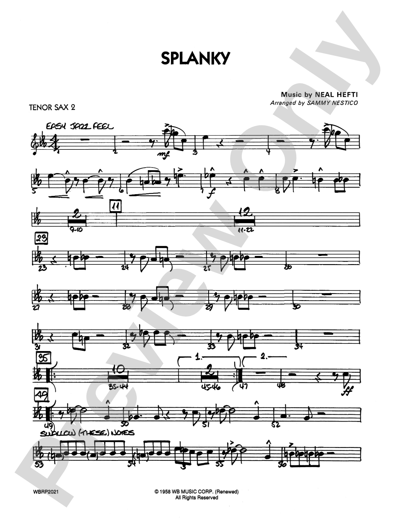 Splanky: 2nd B-flat Tenor Saxophone