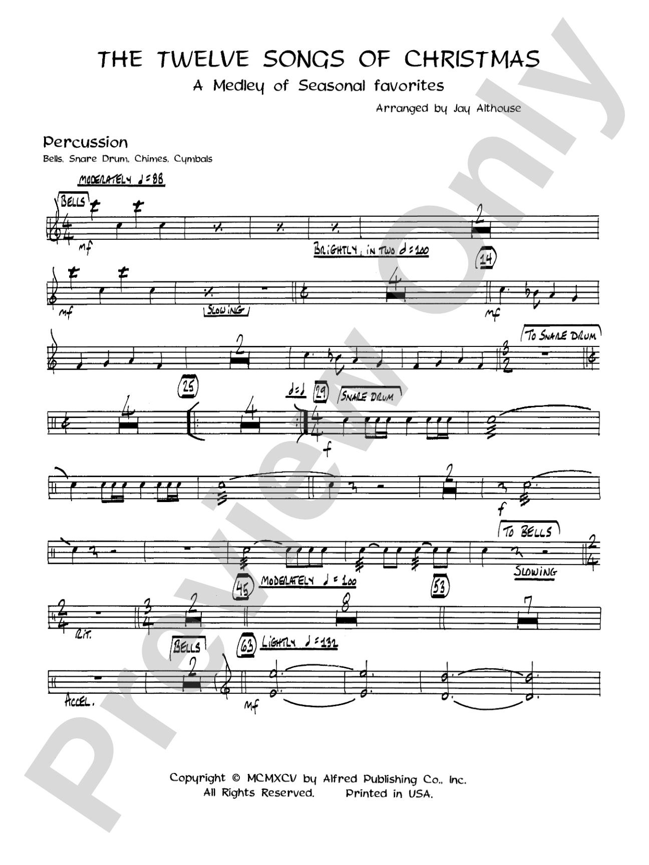 The Twelve Songs of Christmas: 1st Percussion: Choral SoundPax