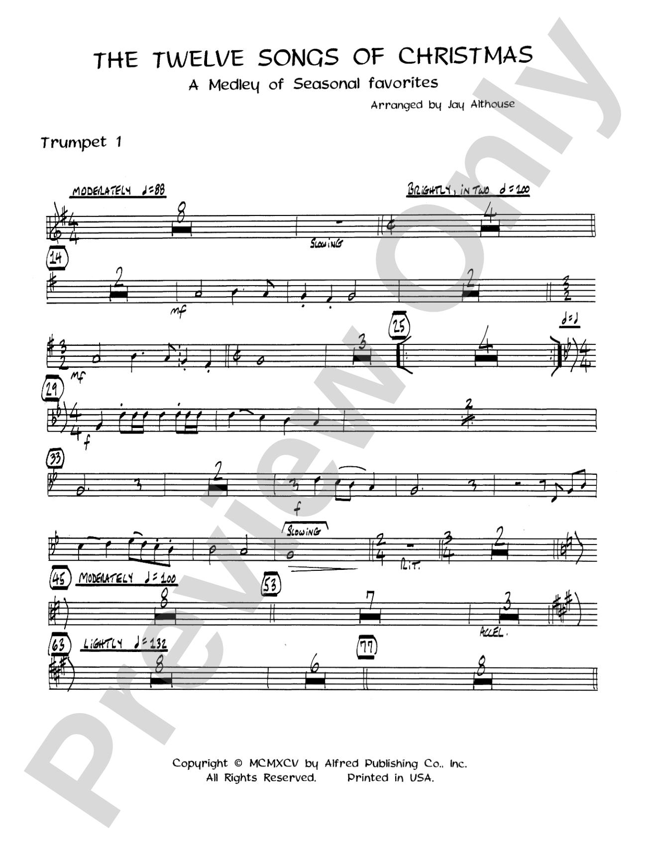 The Twelve Songs of Christmas: 1st B-flat Trumpet: Choral SoundPax