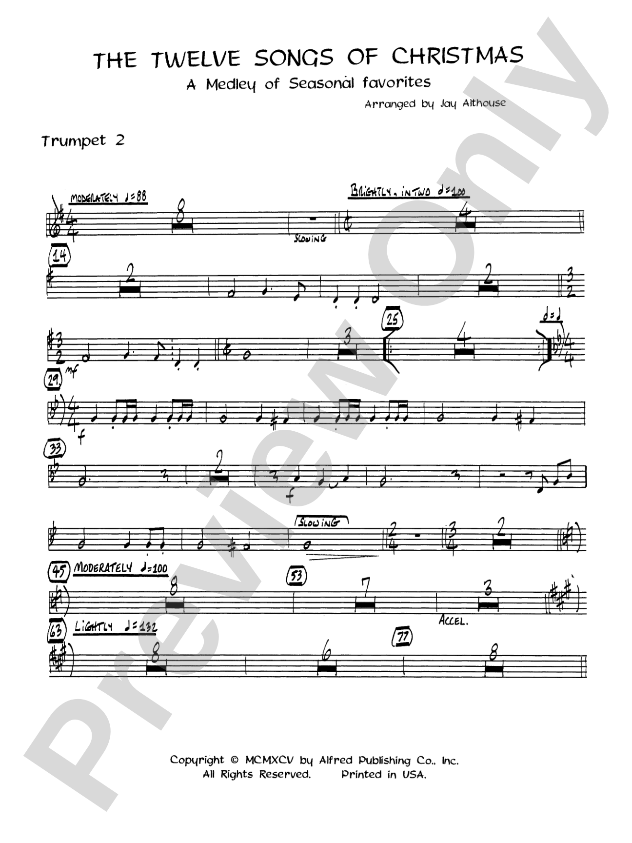 The Twelve Songs of Christmas: 2nd B-flat Trumpet: Choral SoundPax