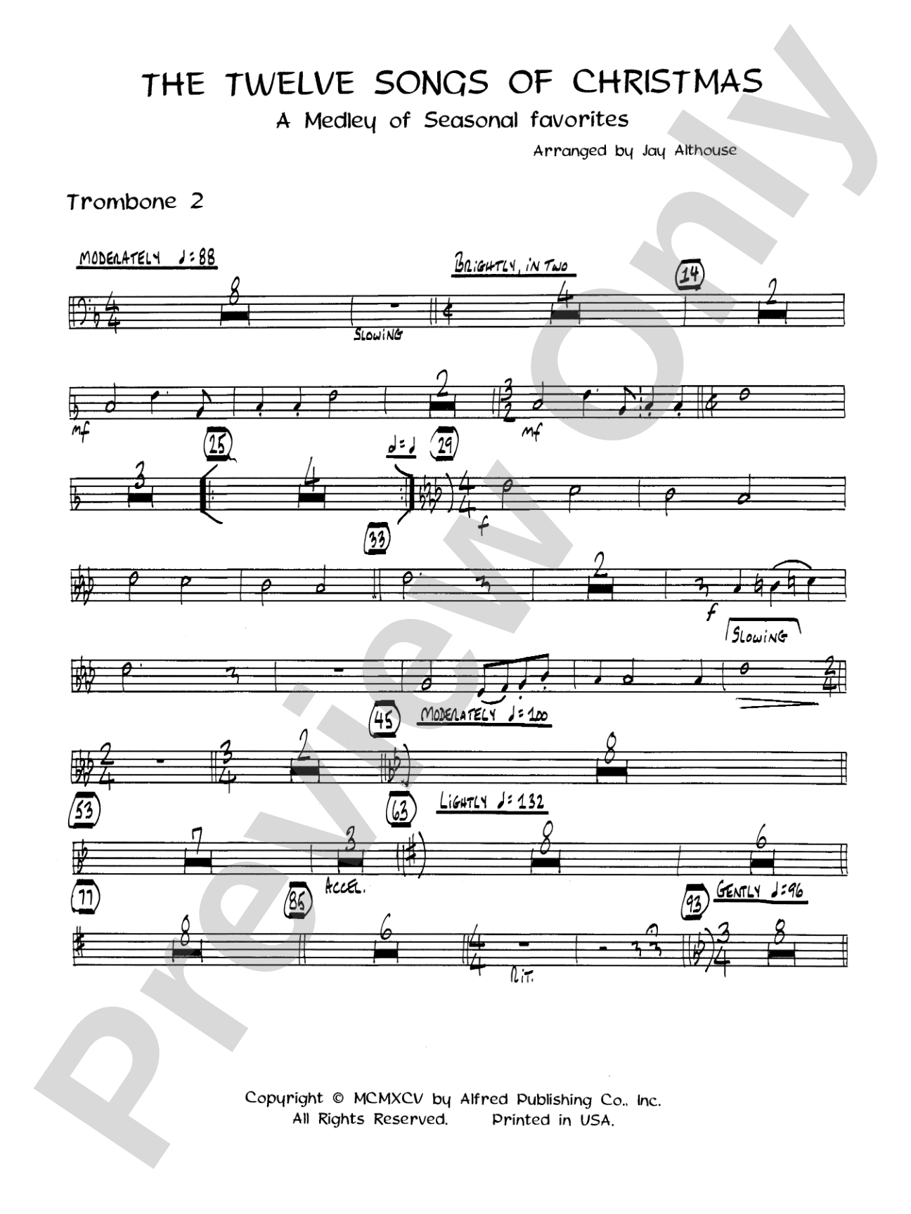 The Twelve Songs of Christmas: 2nd Trombone: Choral SoundPax
