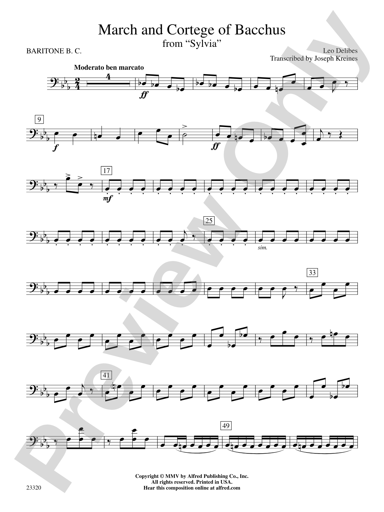 March and Cortege of Bacchus: Baritone B.C.
