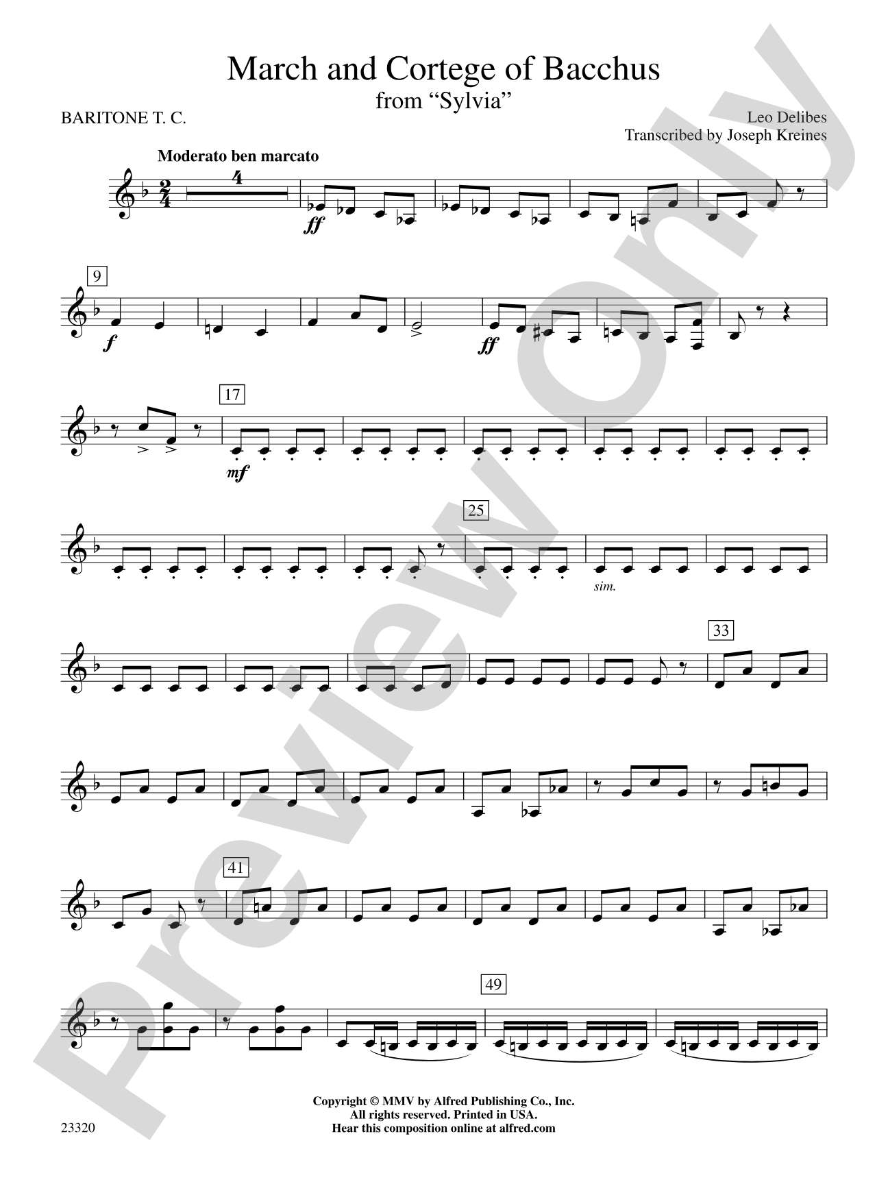 March and Cortege of Bacchus: Baritone T.C.