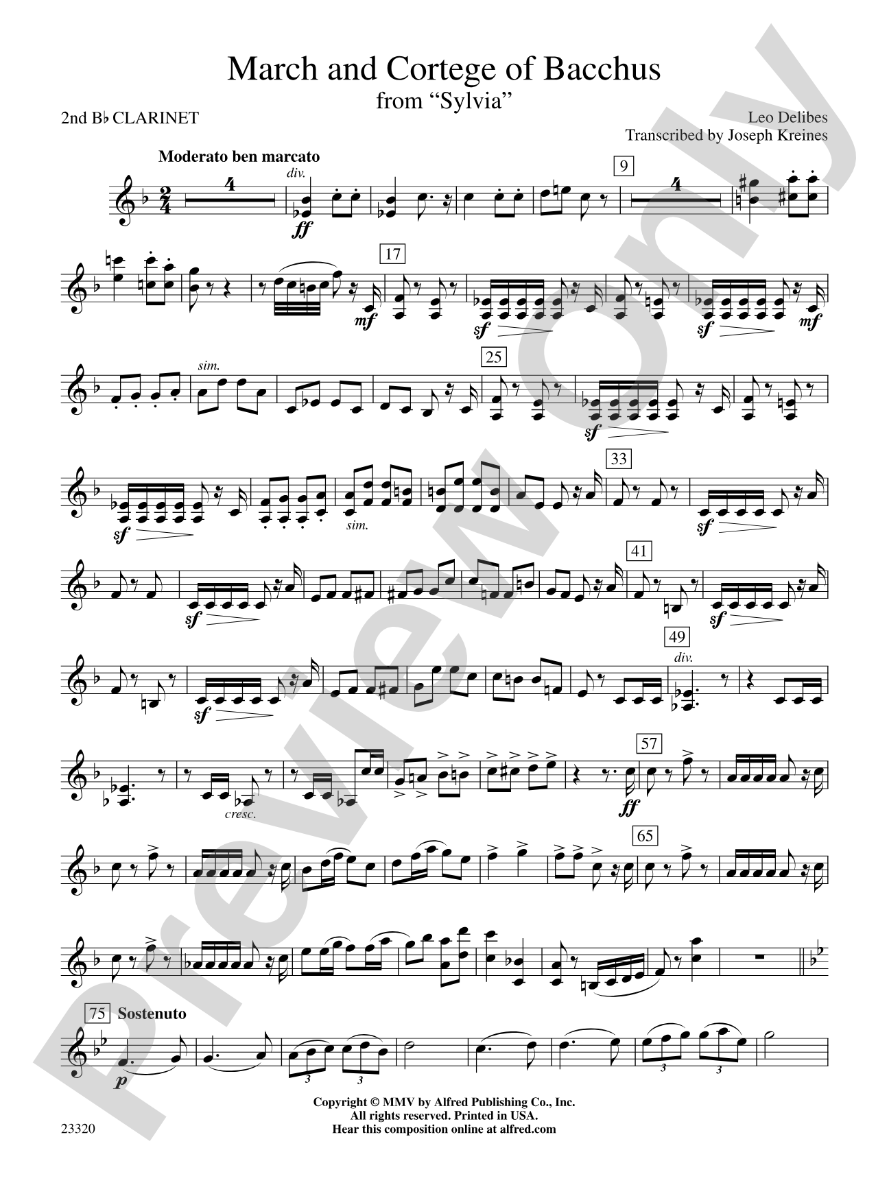 March and Cortege of Bacchus: 2nd B-flat Clarinet