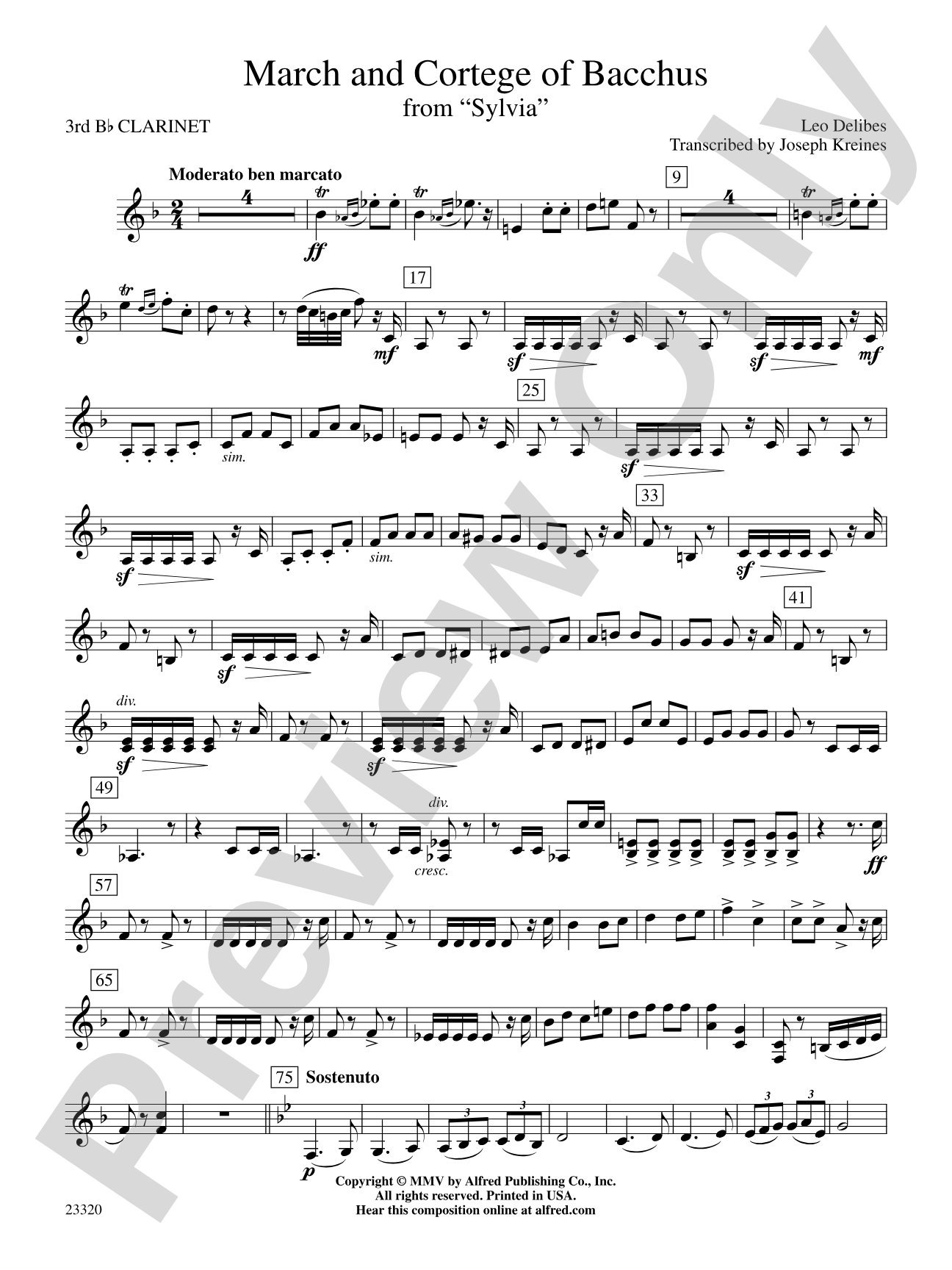 March and Cortege of Bacchus: 3rd B-flat Clarinet