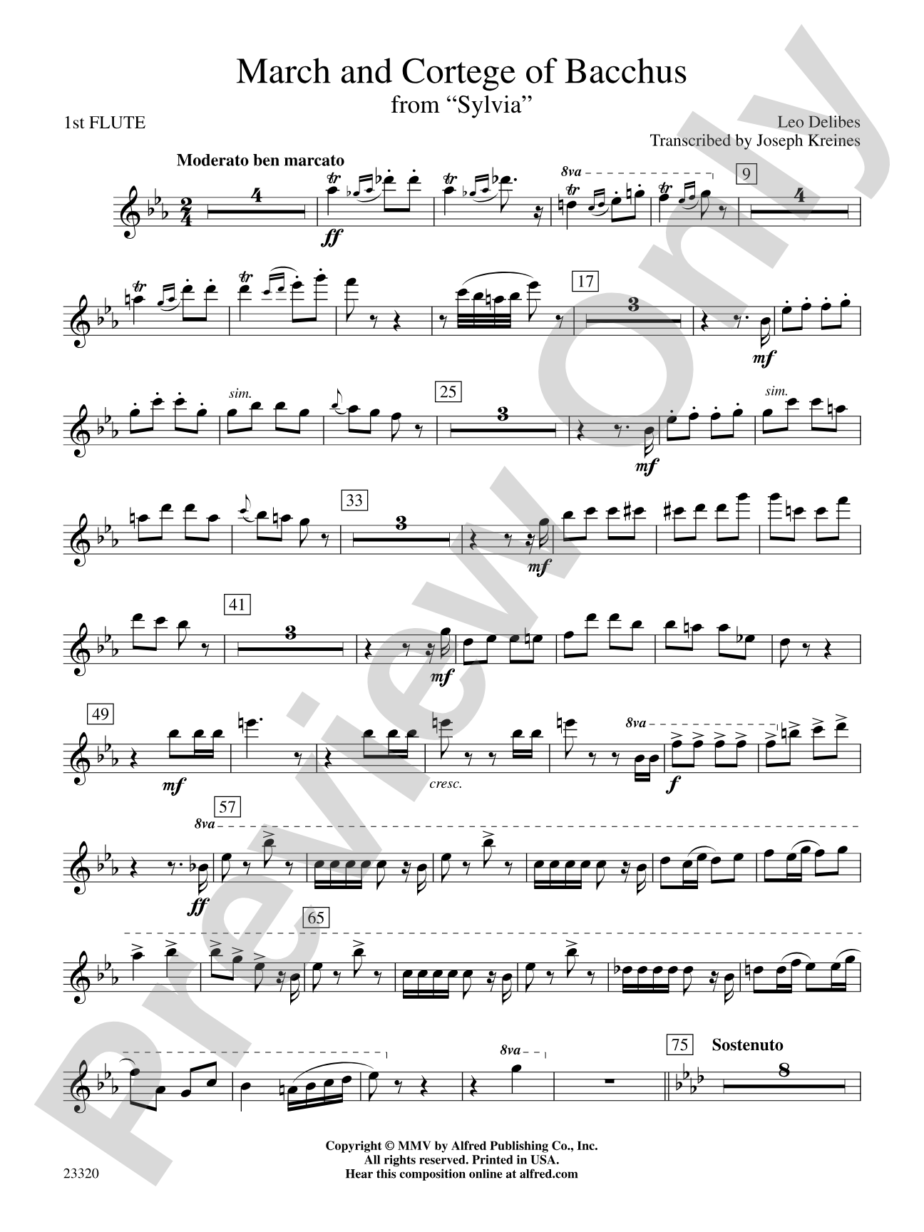 March and Cortege of Bacchus: Flute