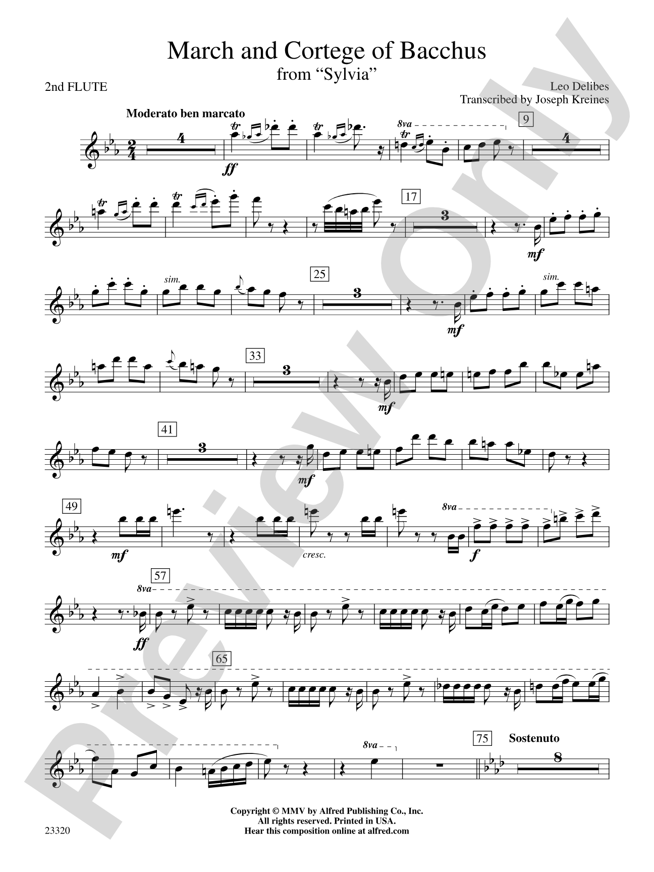 March and Cortege of Bacchus: 2nd Flute