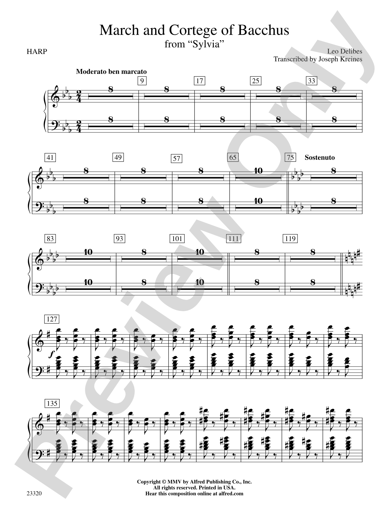 March and Cortege of Bacchus: Harp